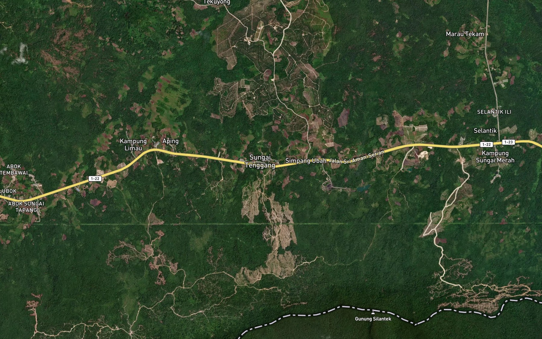 Satellite map of the Sungai Seru