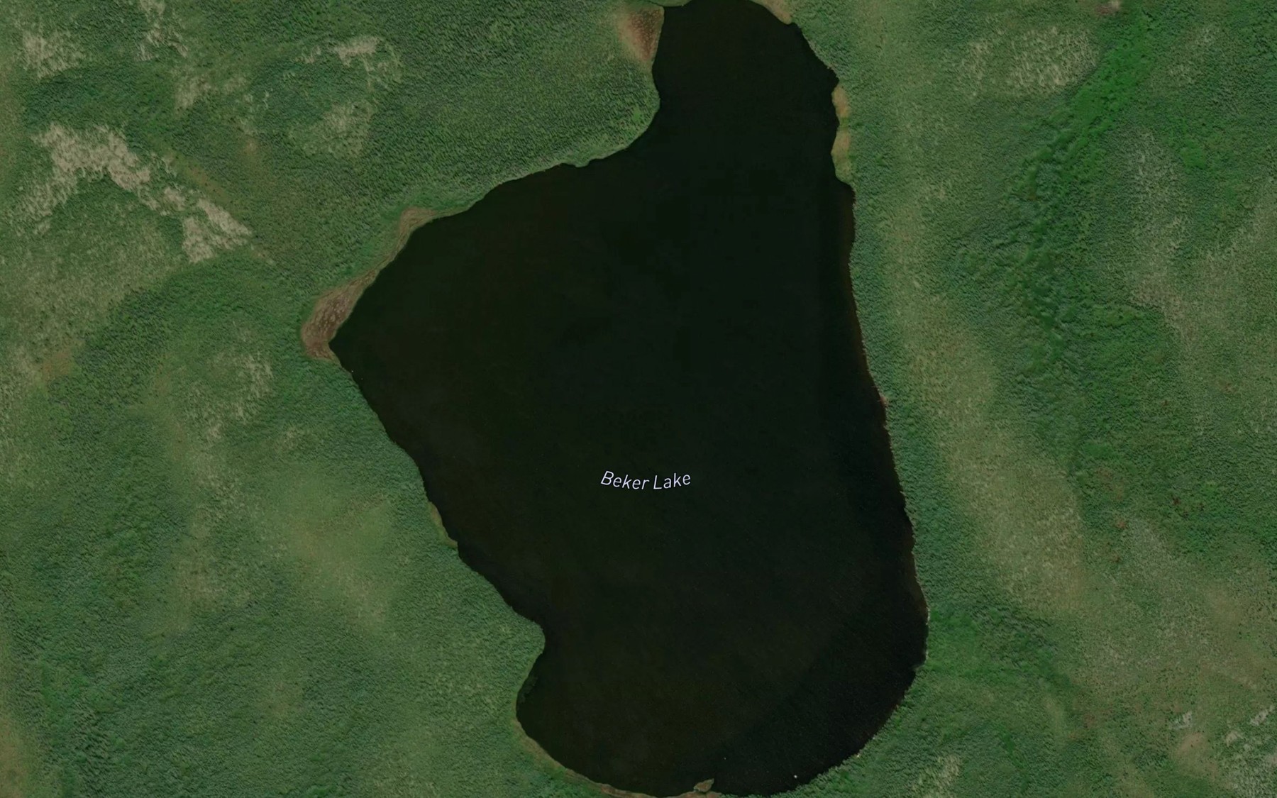 Satellite map of the Beker Lake