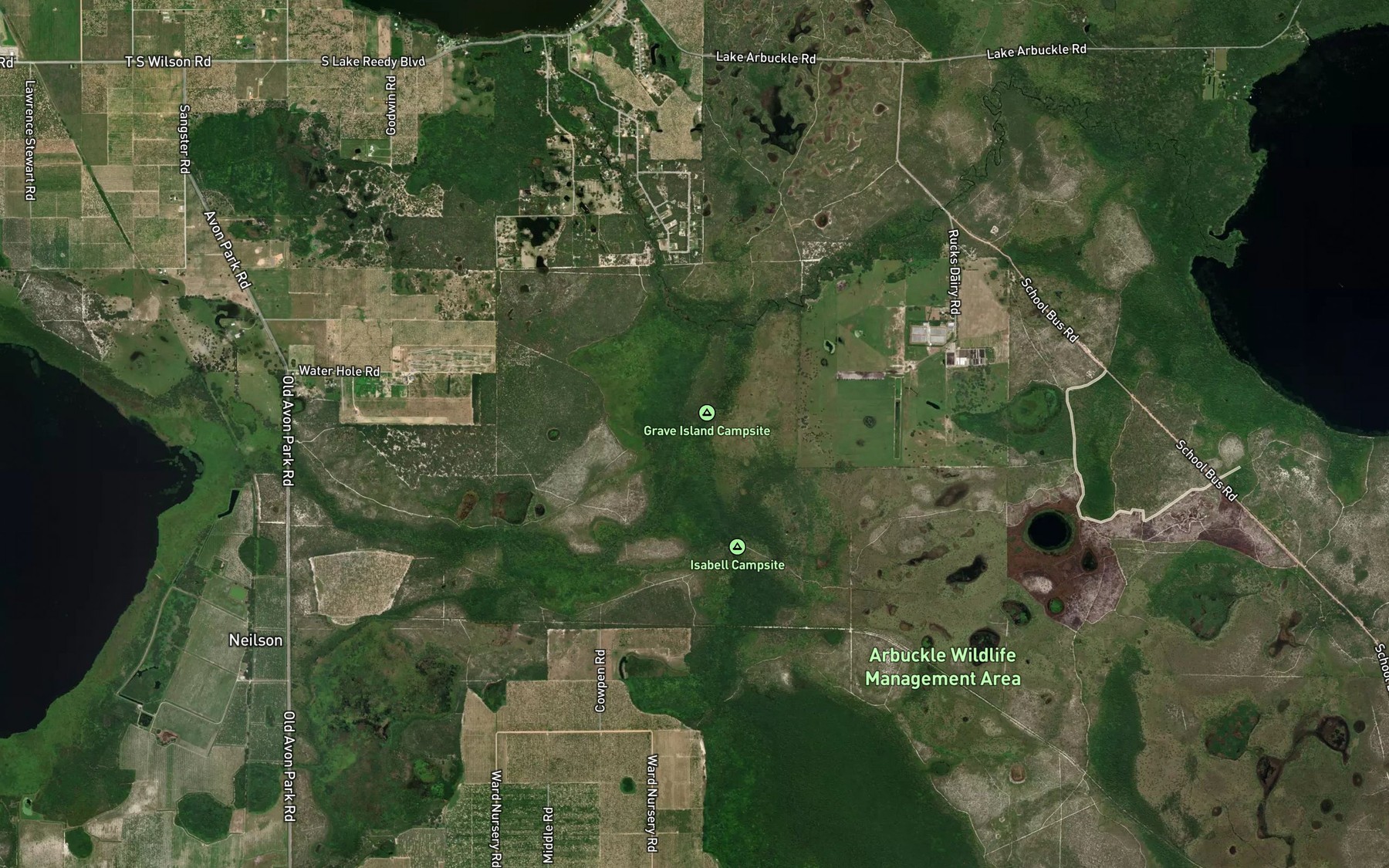 Satellite map of the Grassy Creek