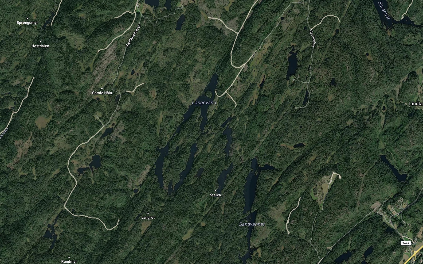 Satellite map of the Saulebekk