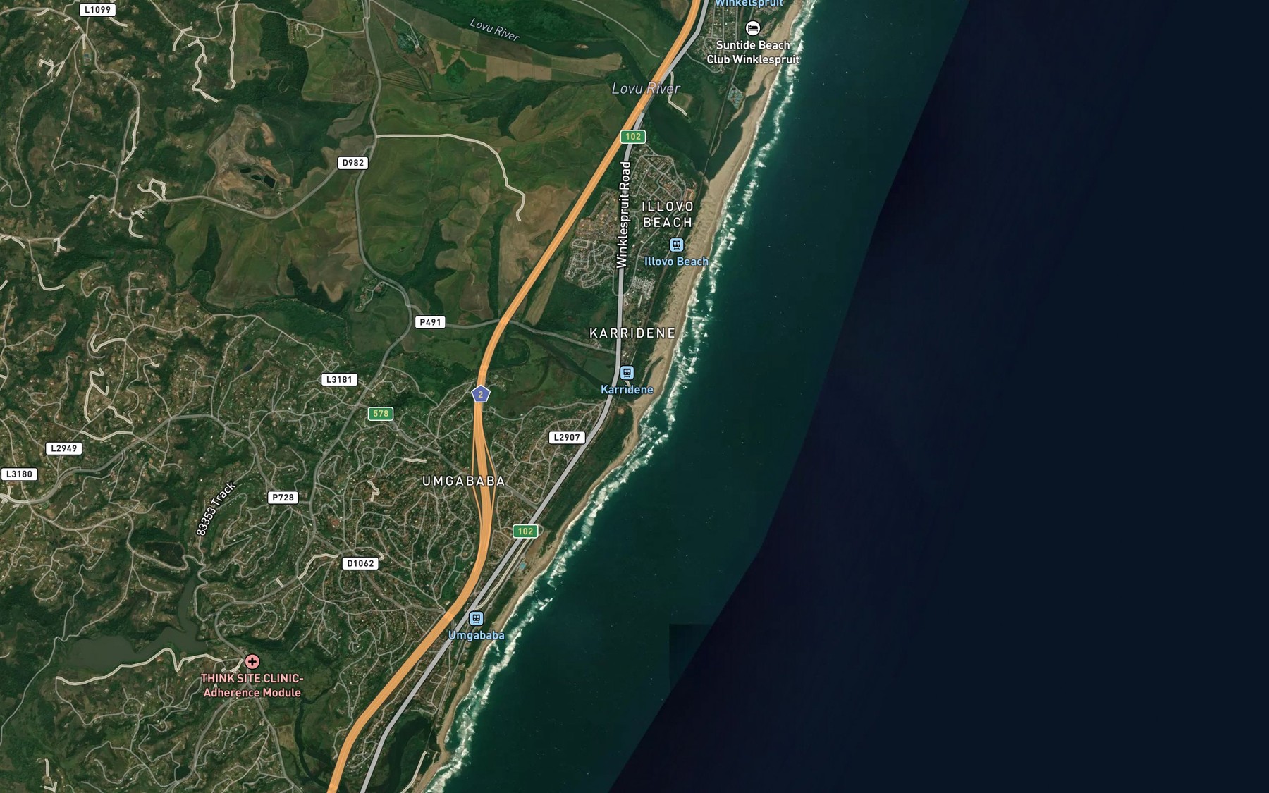 Satellite map of the Msimbazi
