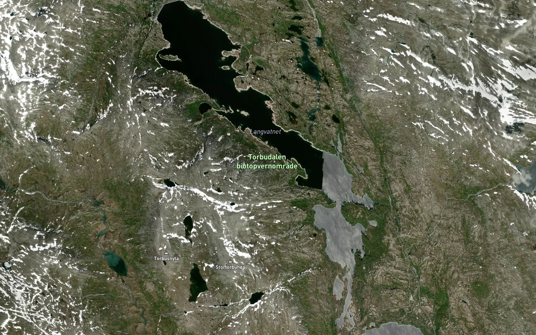 Satellite map of the Osvatnet