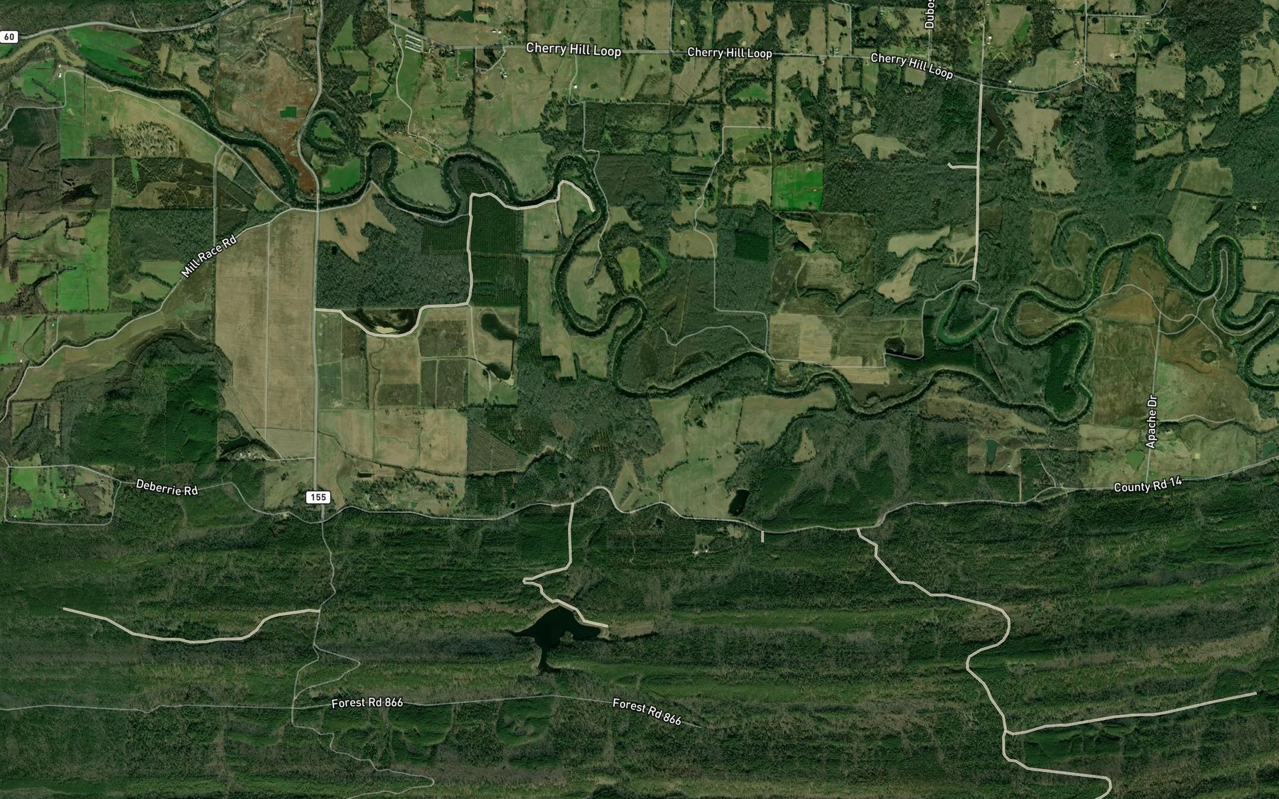 Satellite map of the Rock Creek