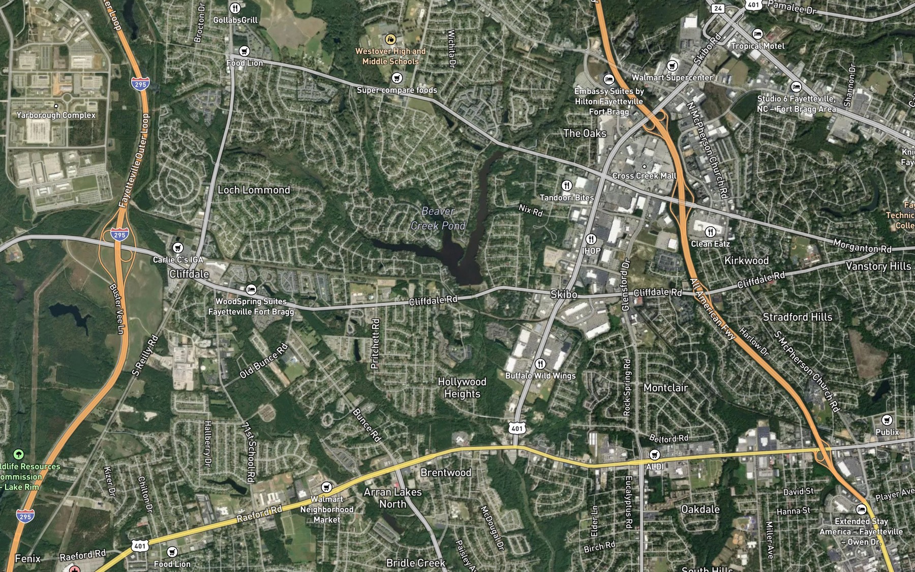 Satellite map of the McFadyen Lake