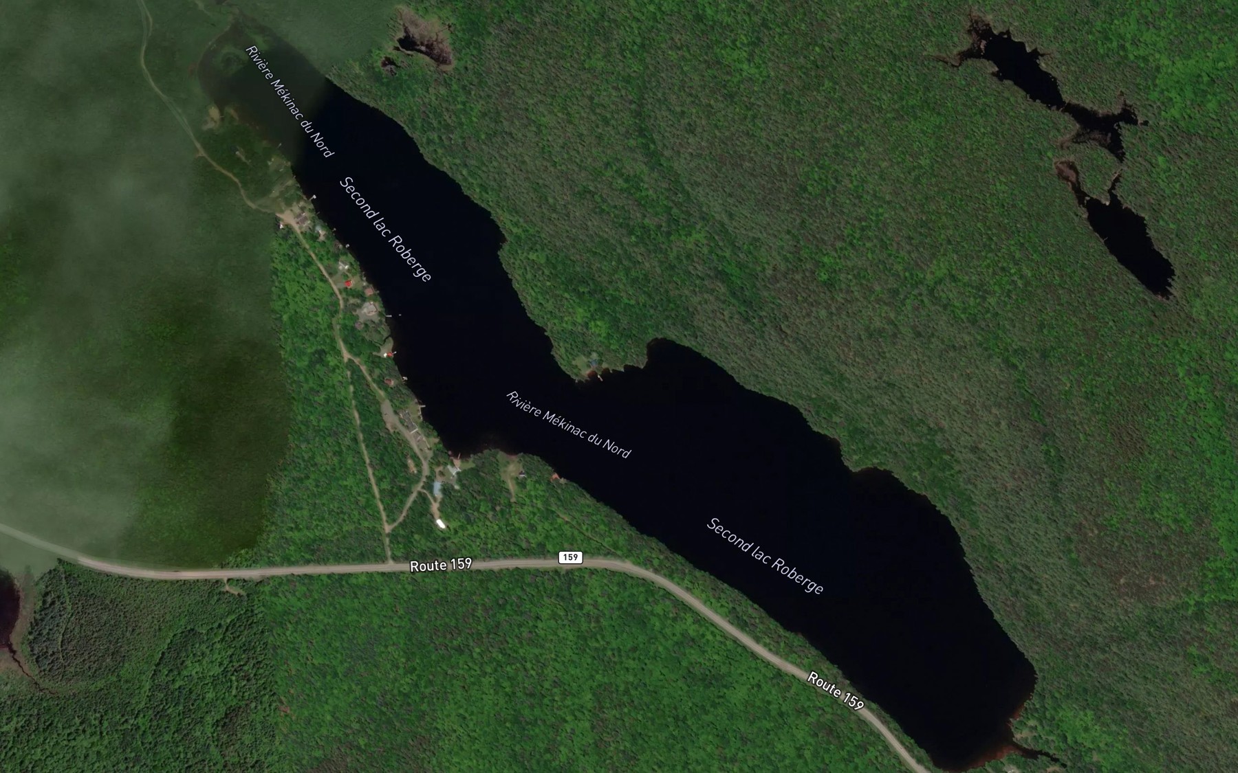 Satellite map of the Second lac Roberge
