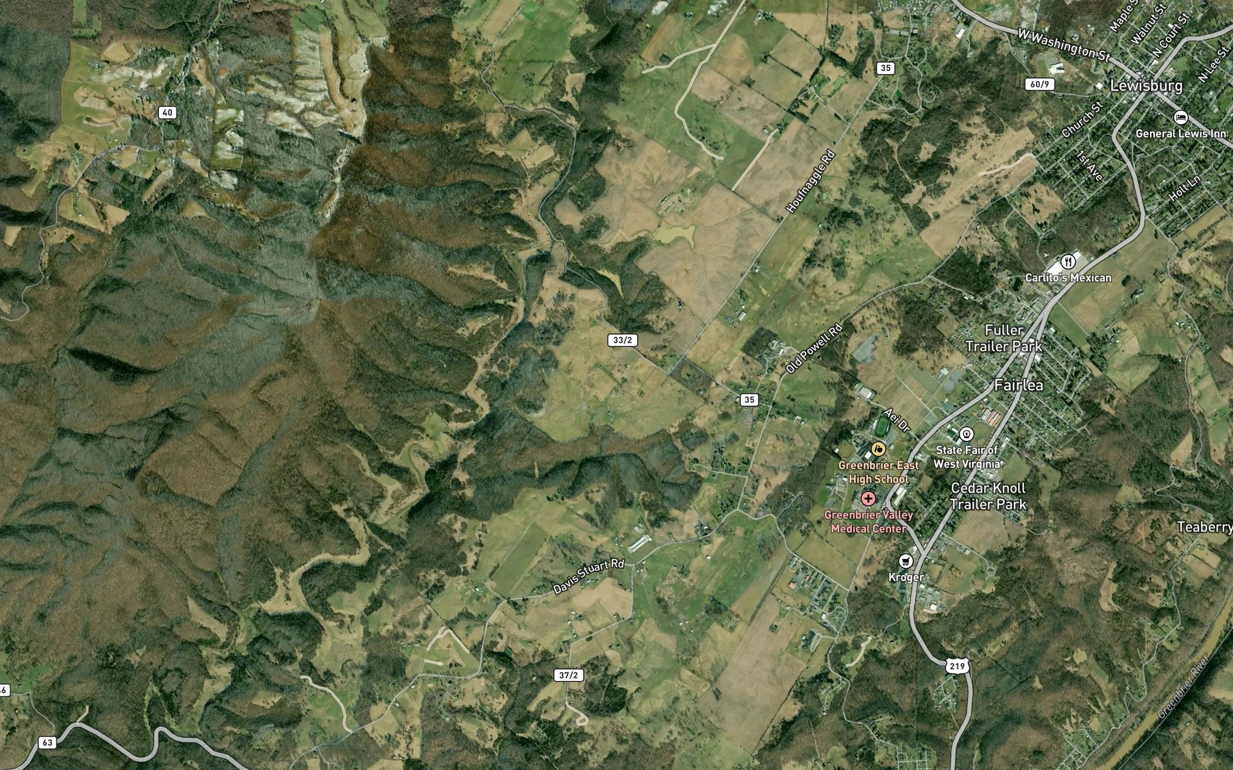 Satellite map of the Johnson Spring