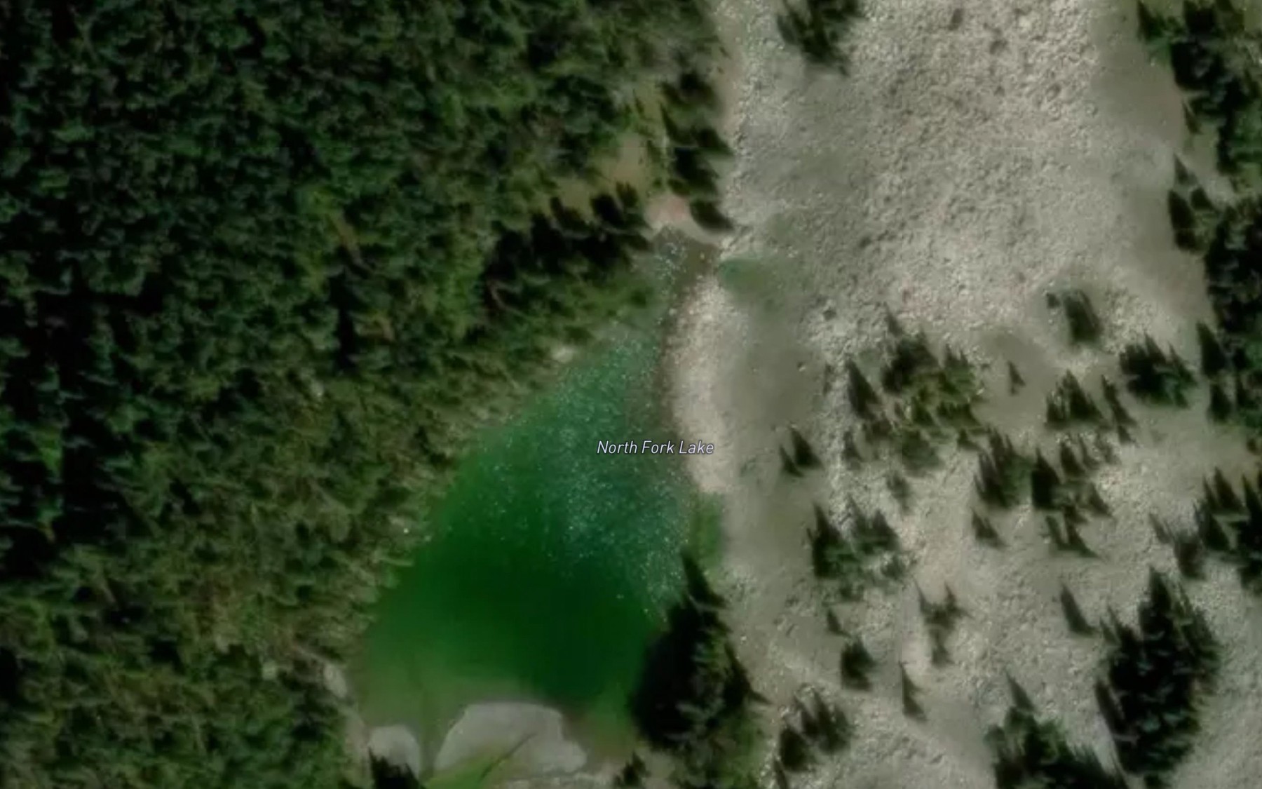 Satellite map of the North Fork Lake