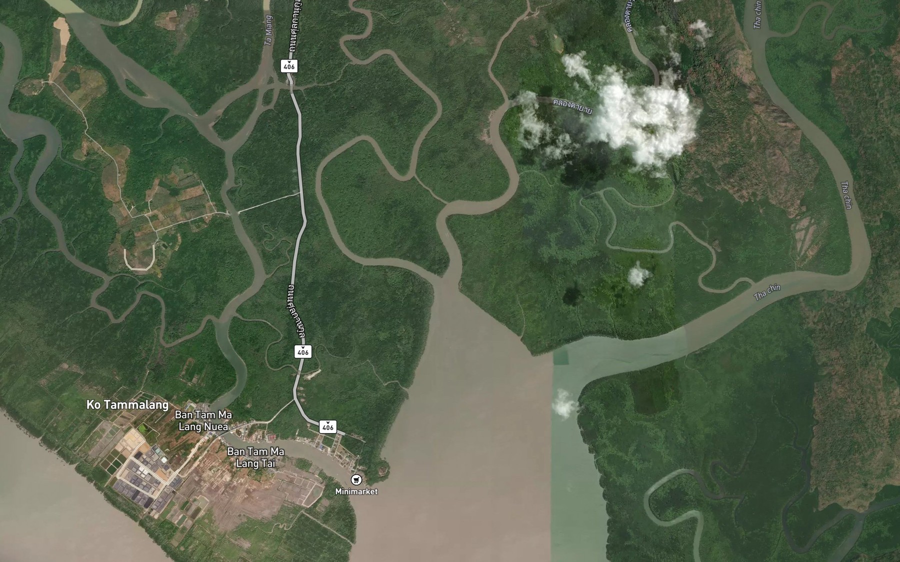 Satellite map of the Khlong Phrao