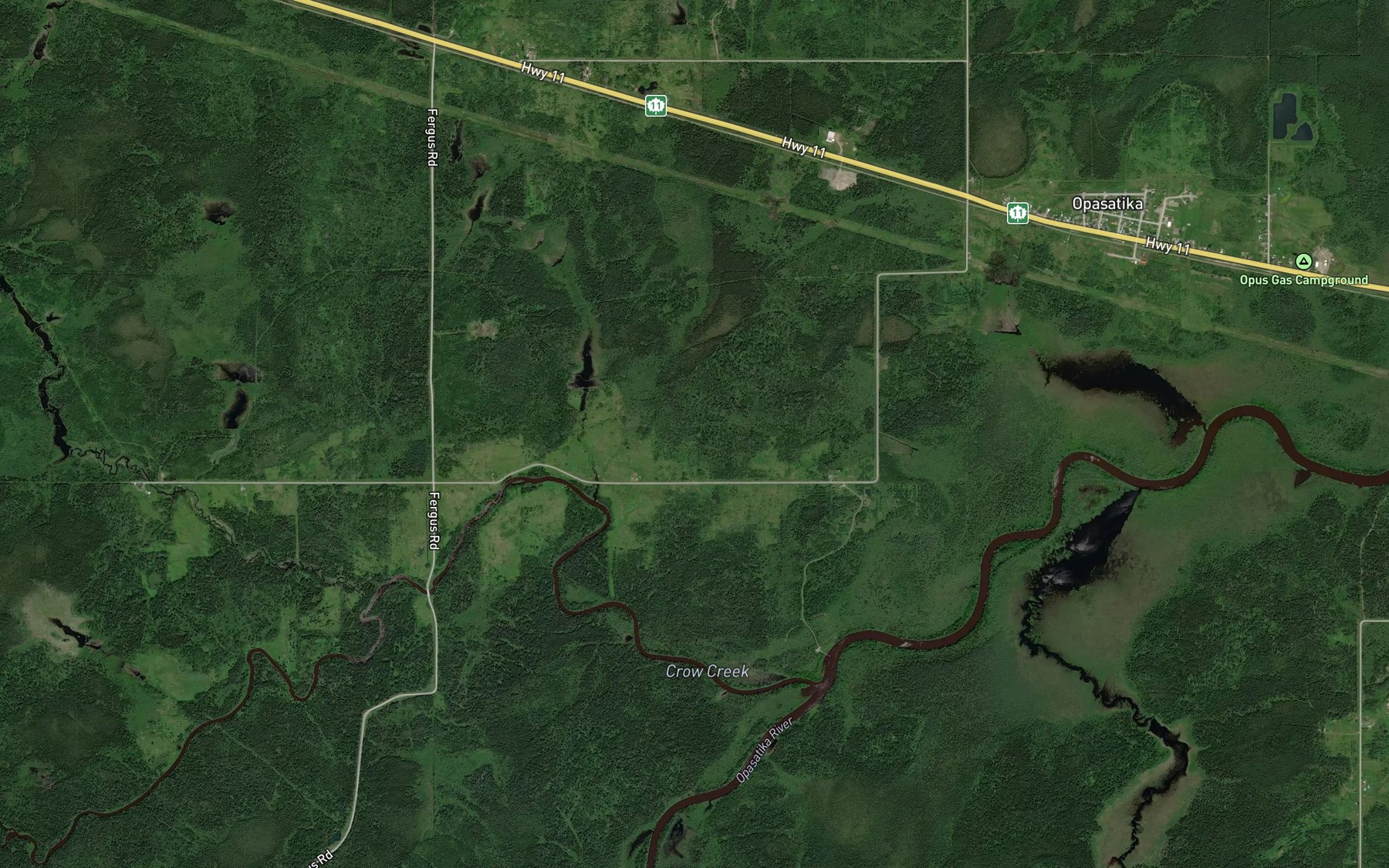 Satellite map of the Wolfe Creek