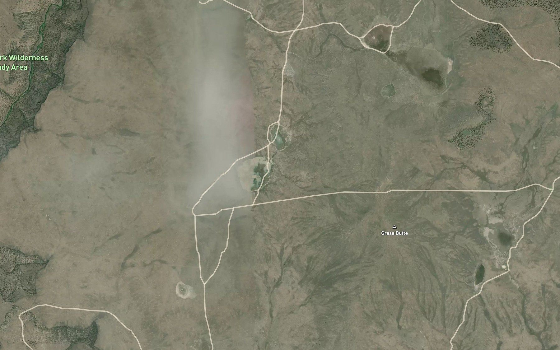 Satellite map of the Thumbtack Reservoir