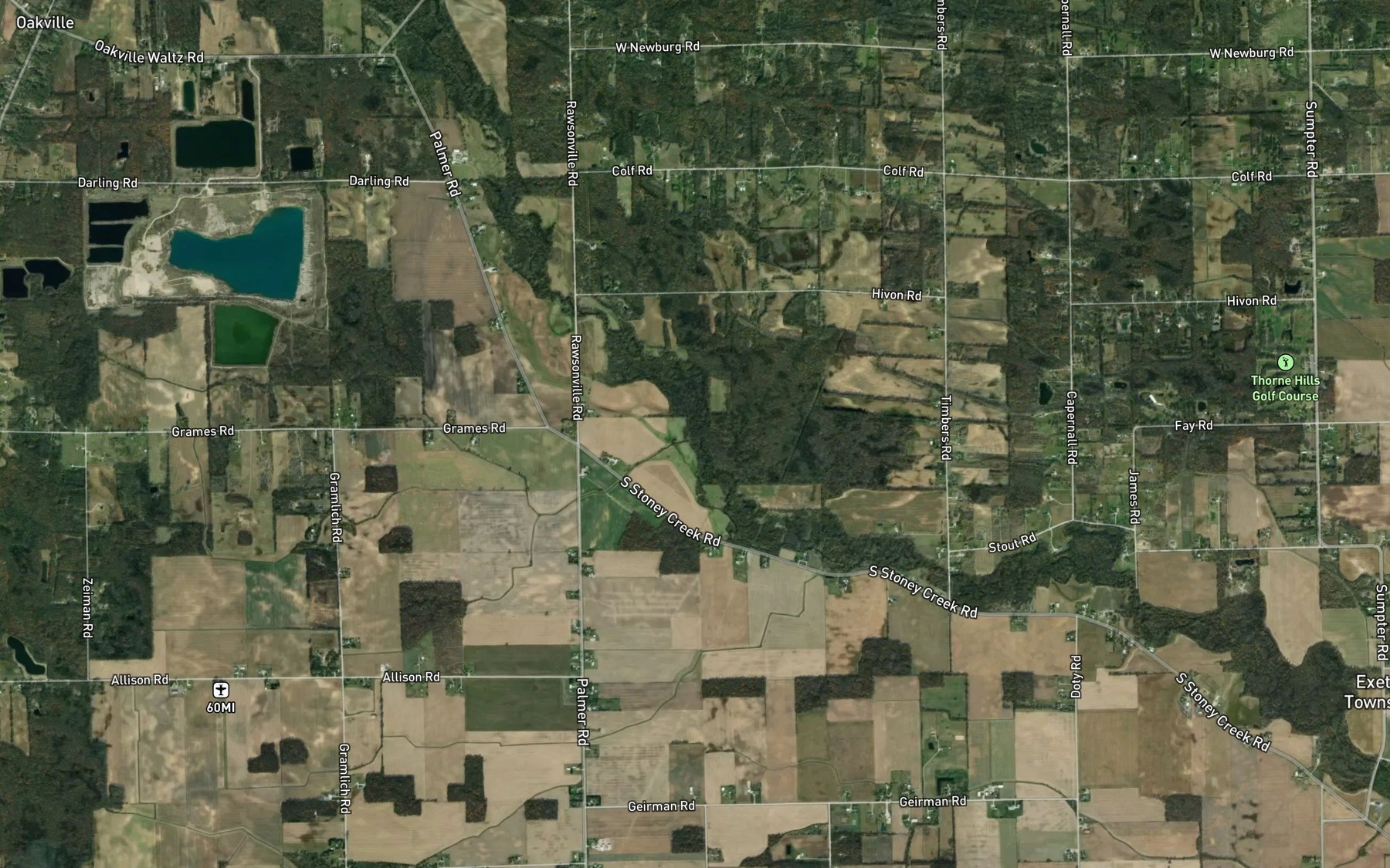 Satellite map of the Amos Palmer Drain