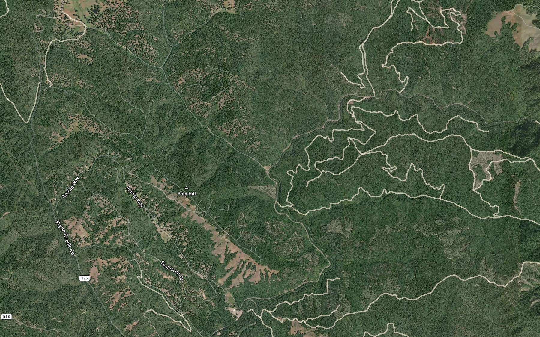 Satellite map of the Dutch Henry Creek