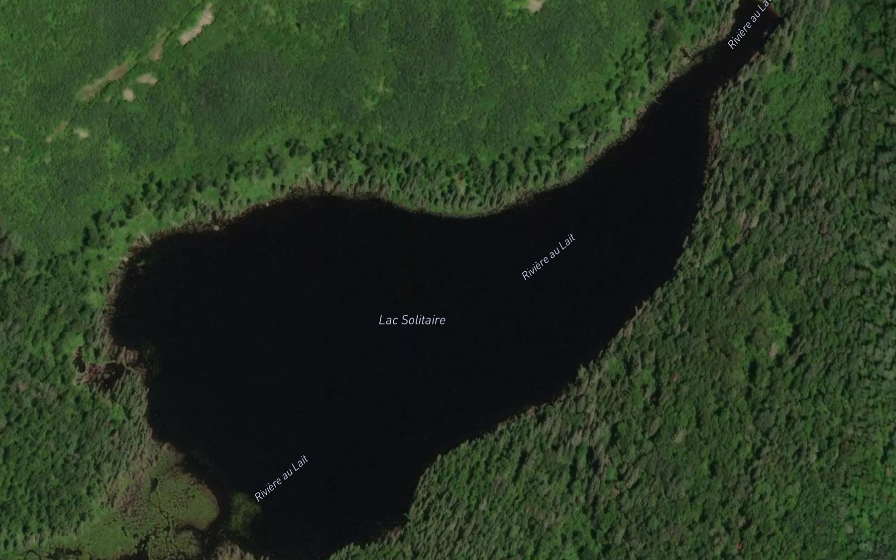 Satellite map of the Lac Solitaire