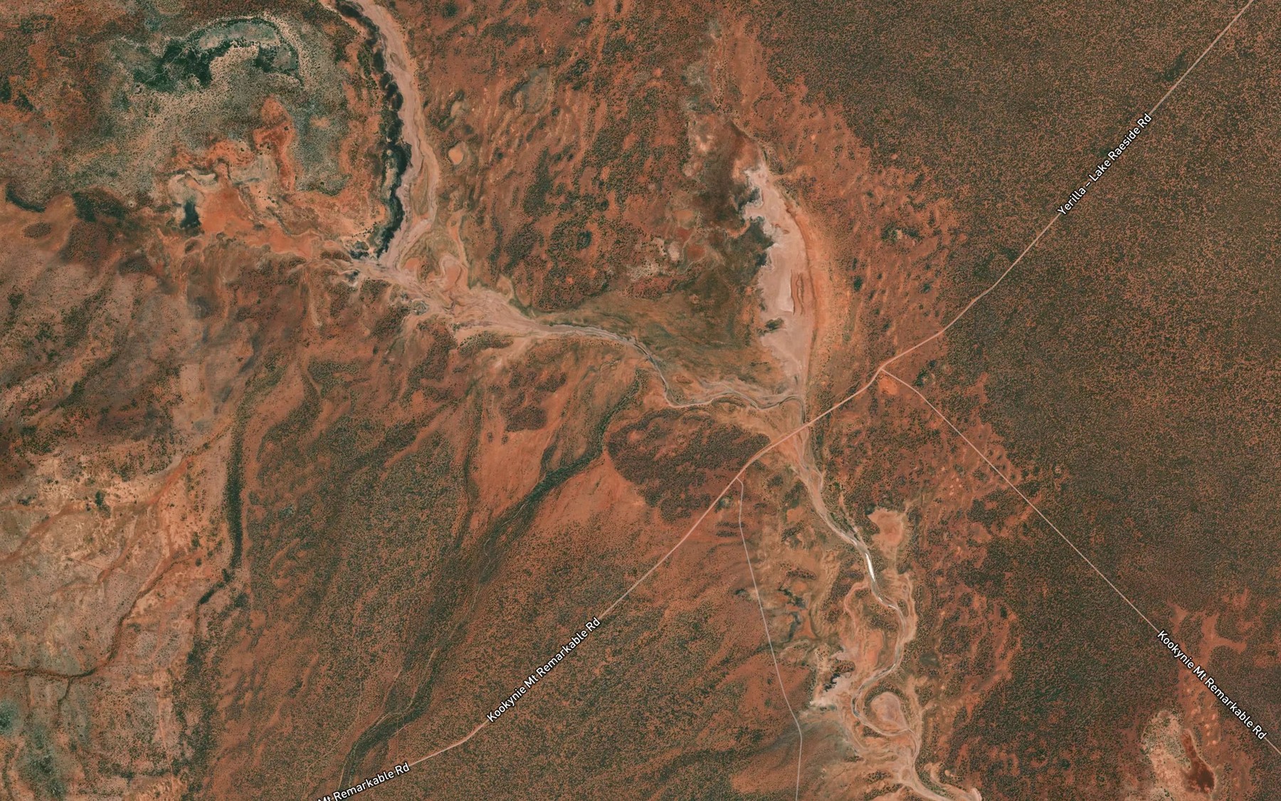 Satellite map of the Bullock Hole Creek