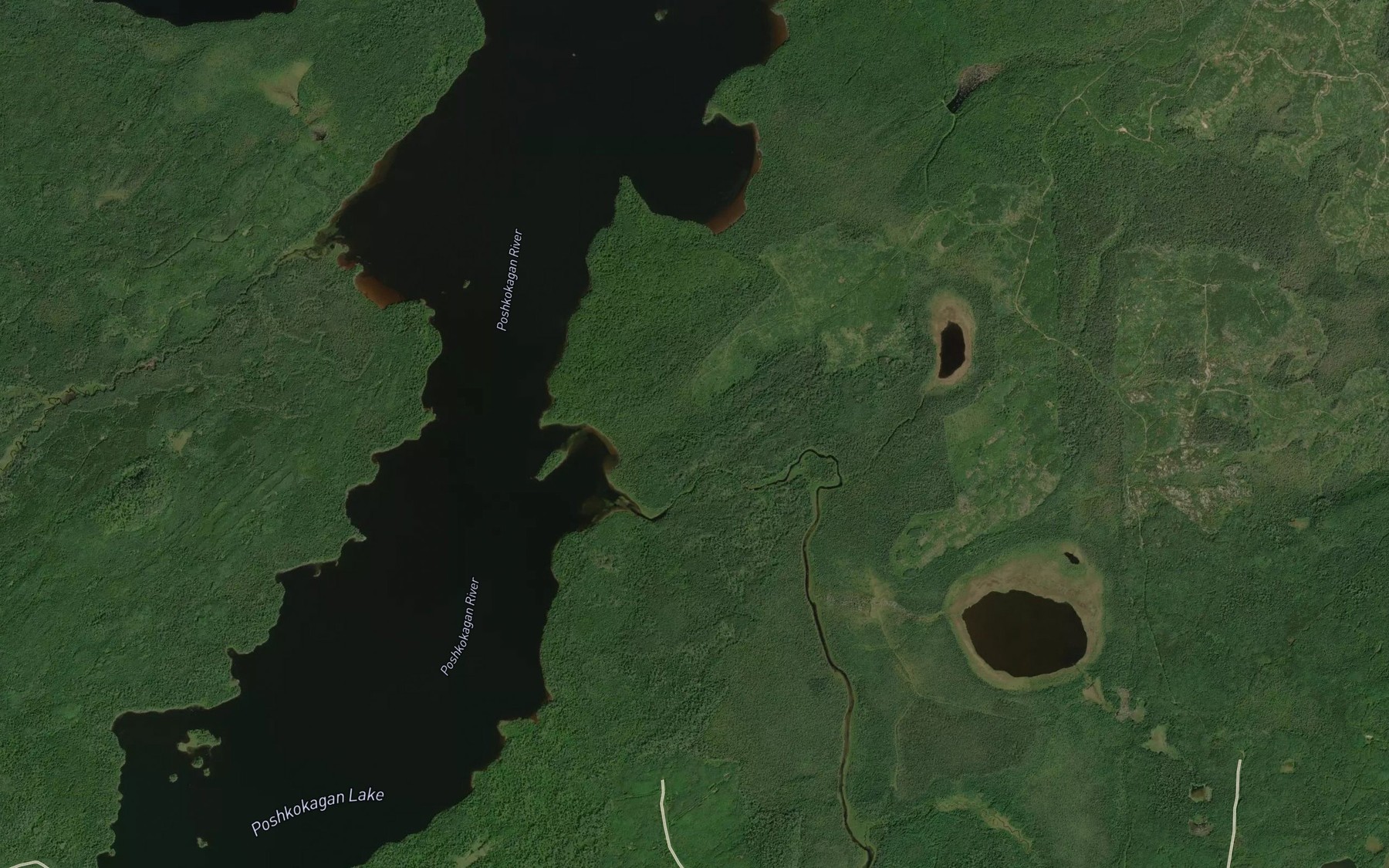 Satellite map of the Max Creek