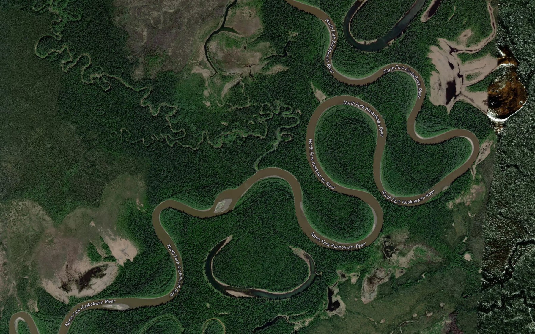 Satellite map of the Soda Creek