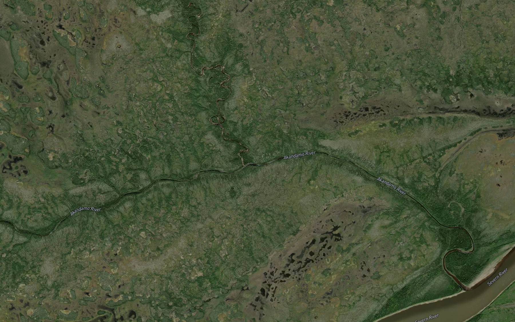 Satellite map of the East Akandamo River