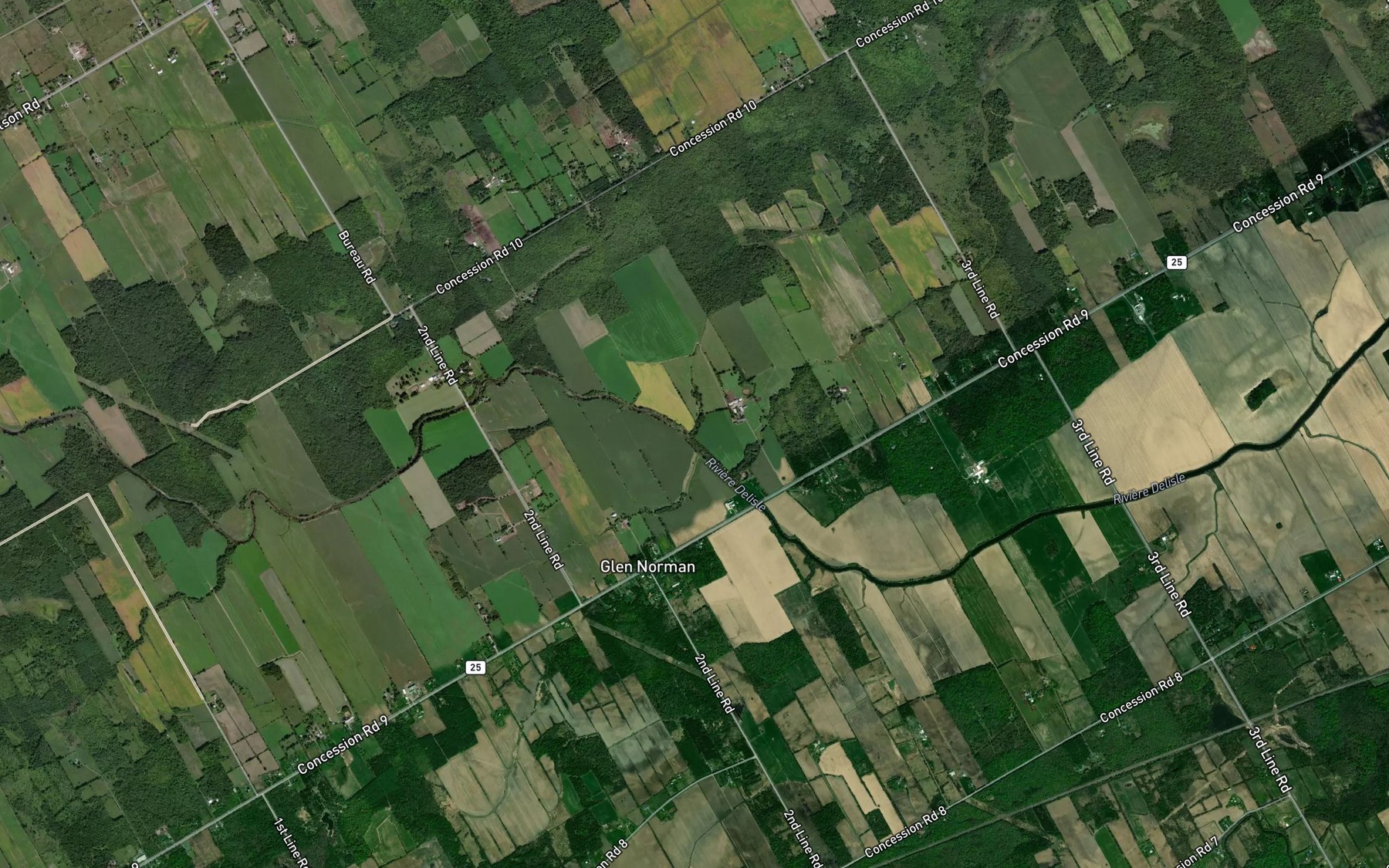 Satellite map of the Allan McCuaig Drain