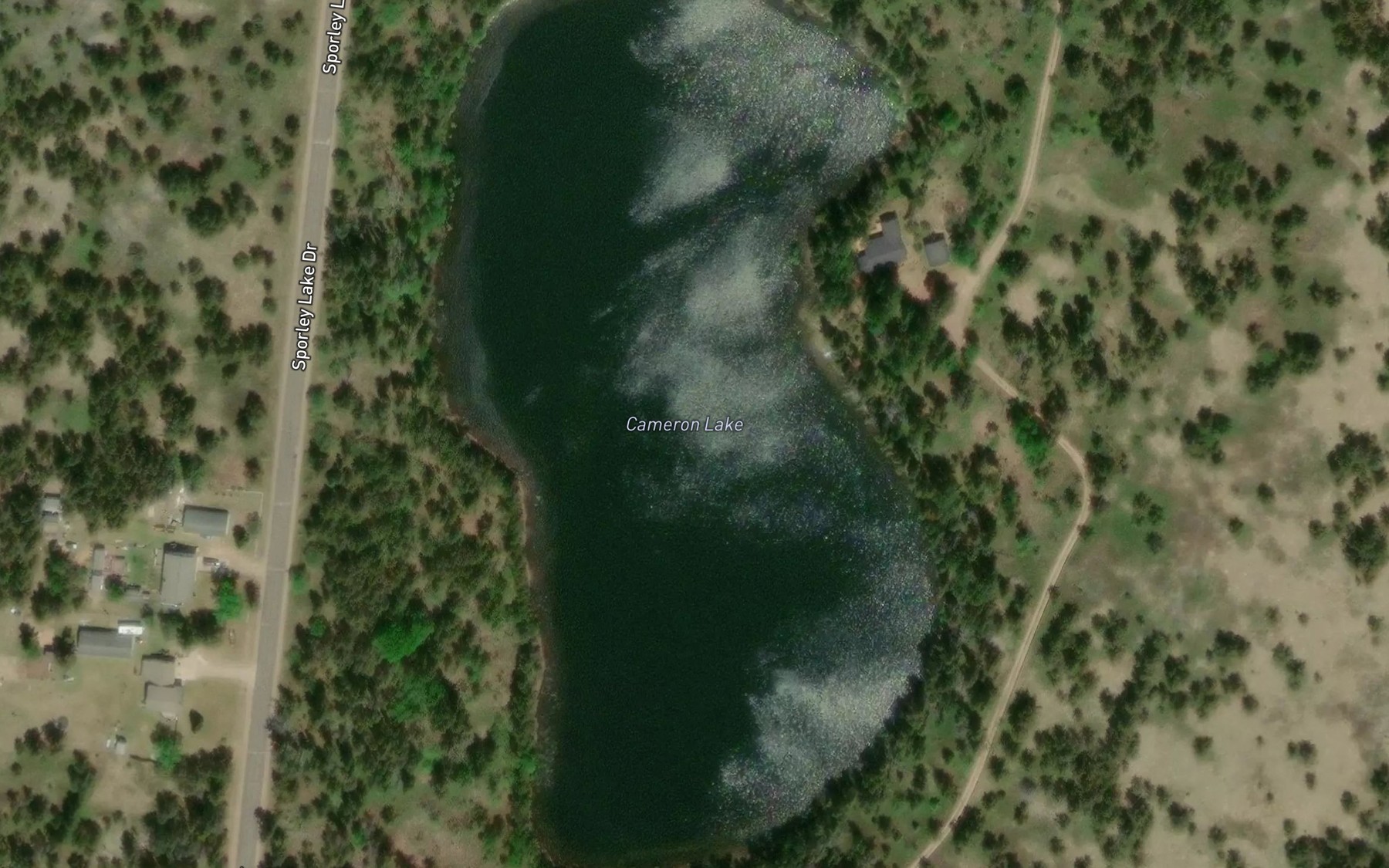 Satellite map of the Cameron Lake