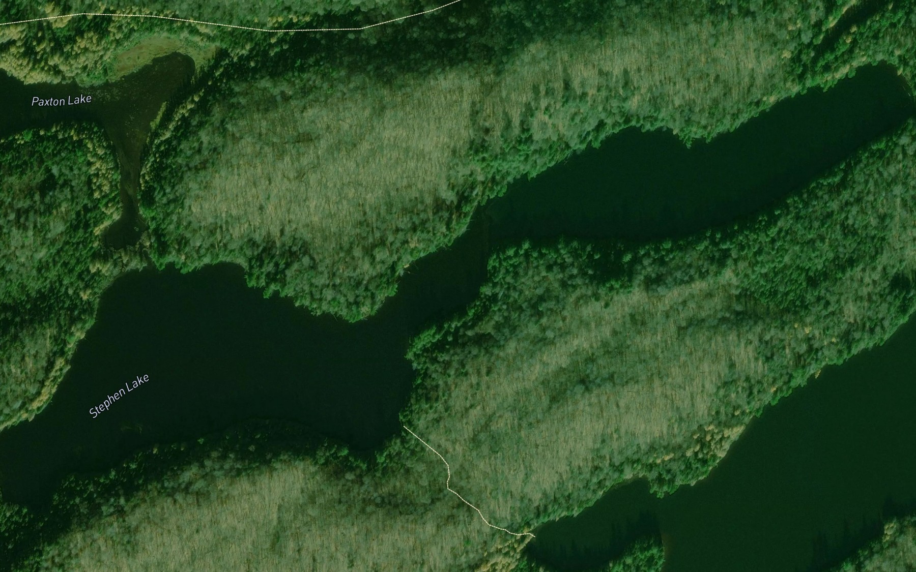 Satellite map of the Stephen Lake