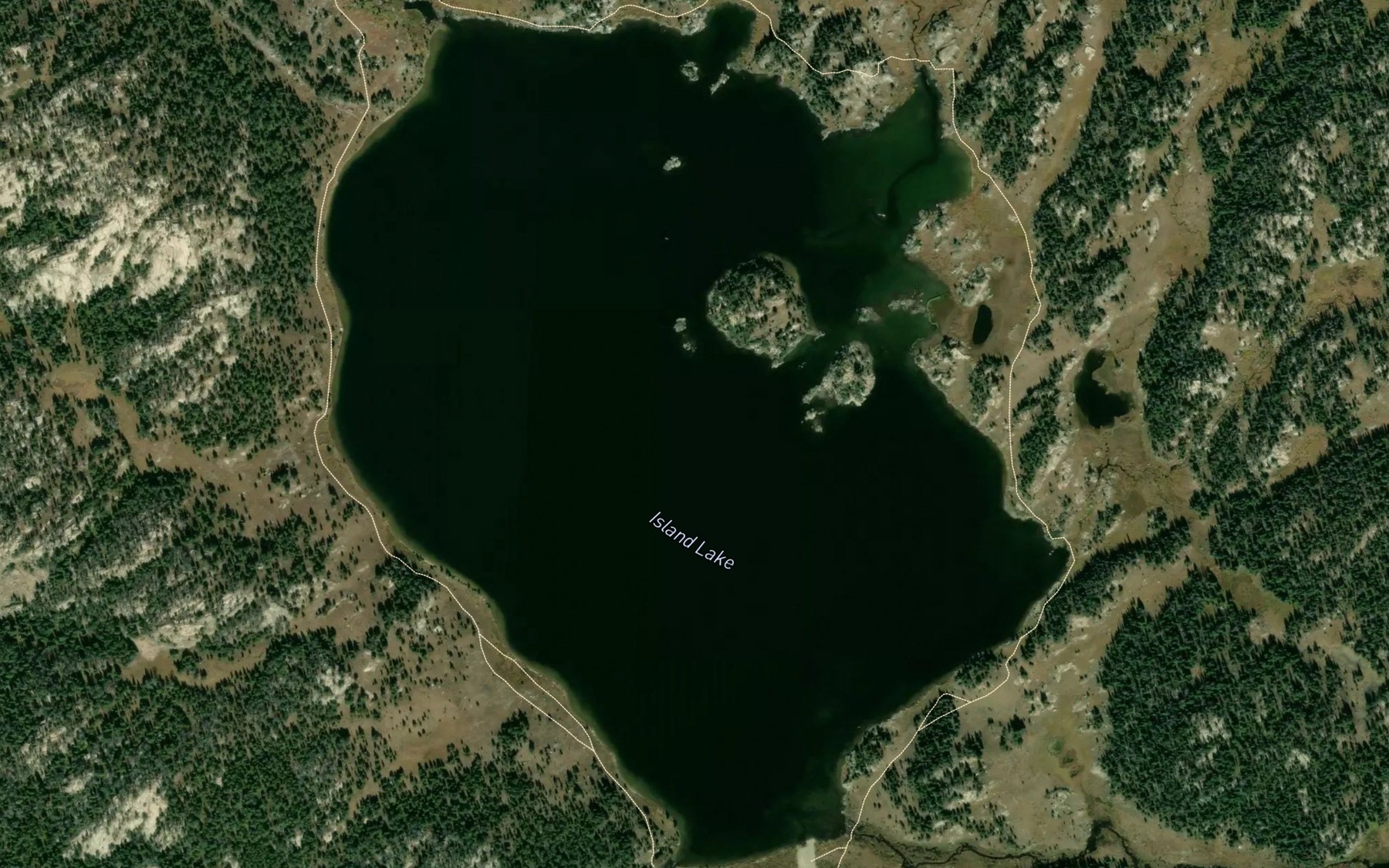 Satellite map of the Island Lake