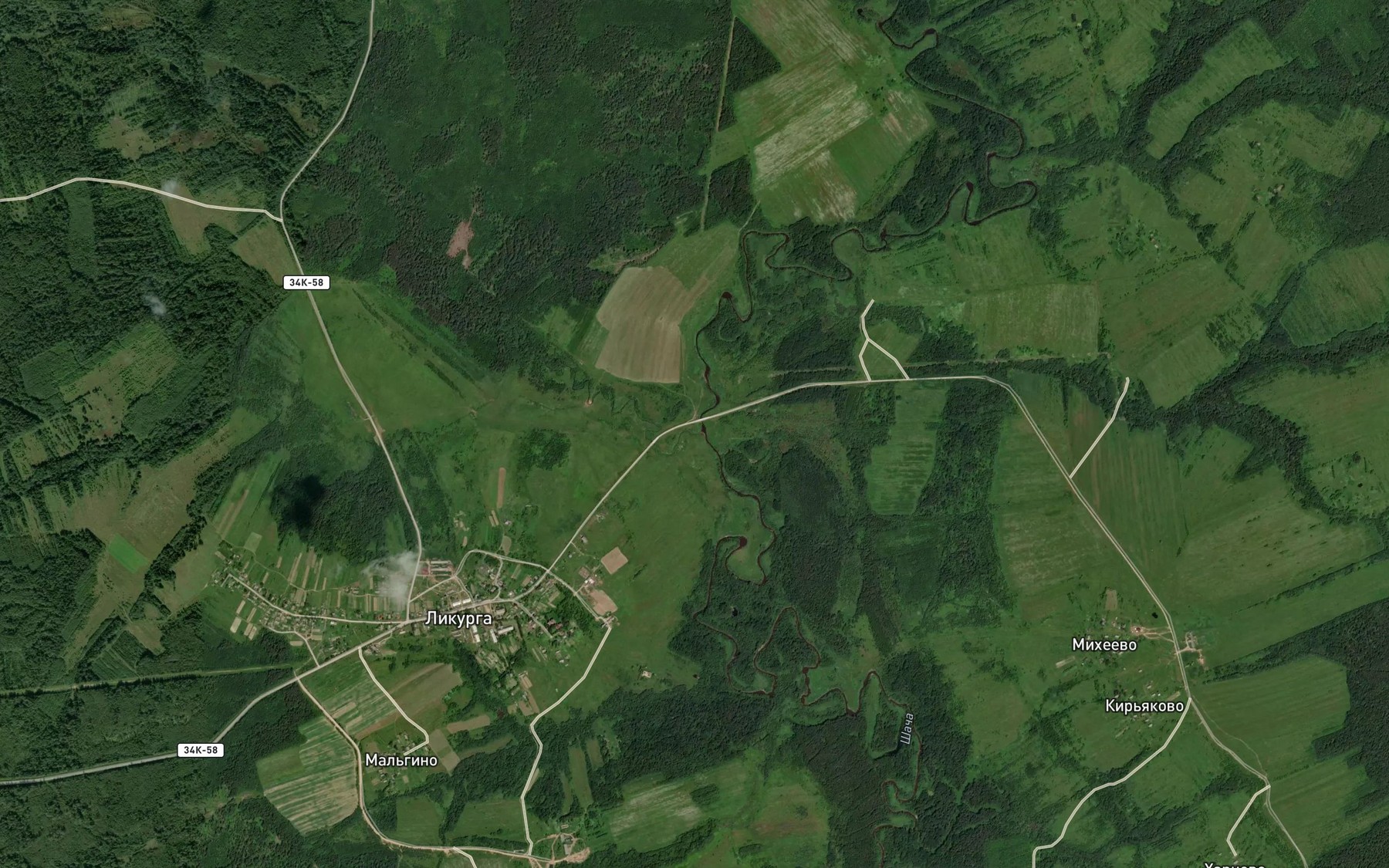 Satellite map of the Chernaya