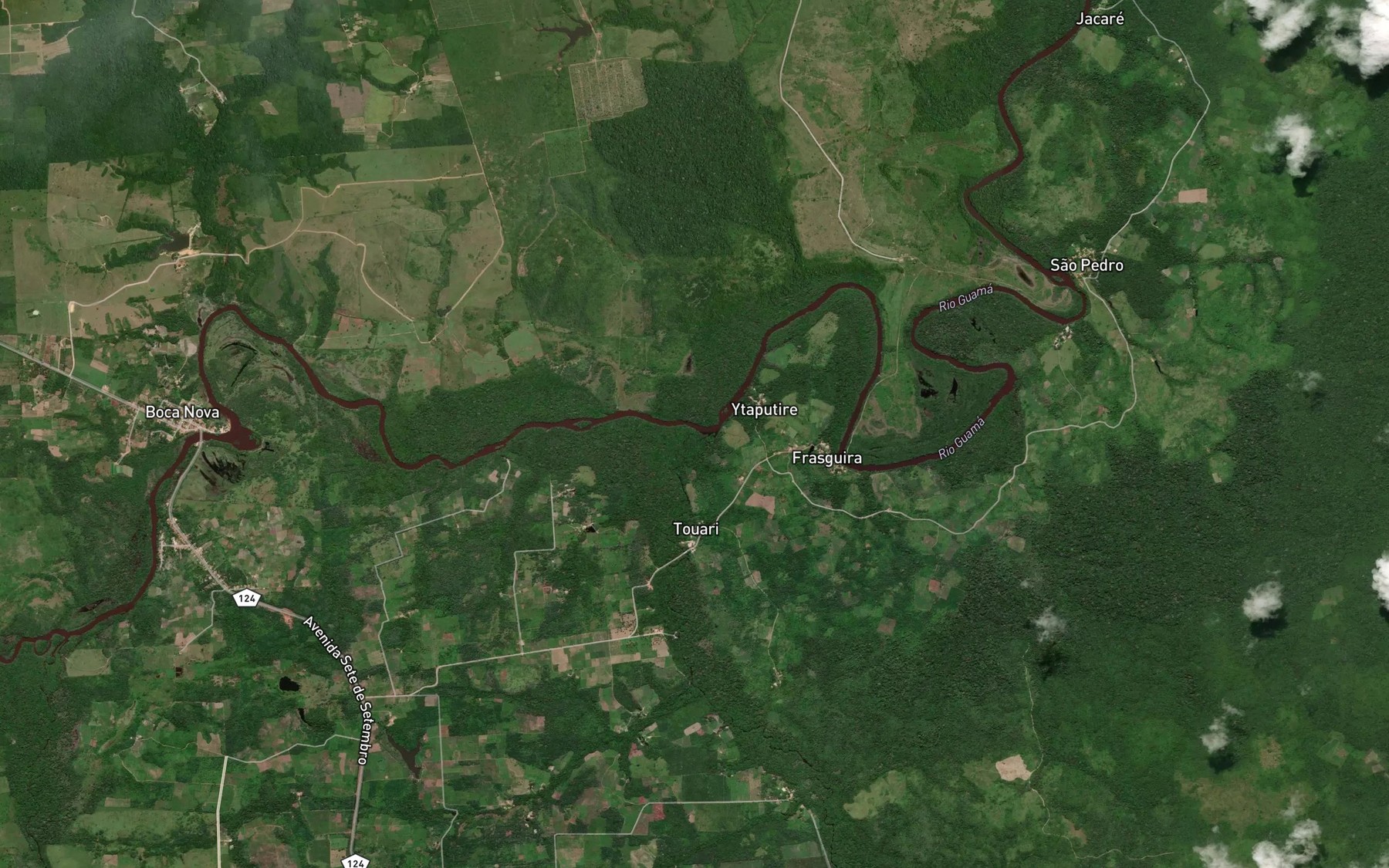 Satellite map of the Rio Sujo