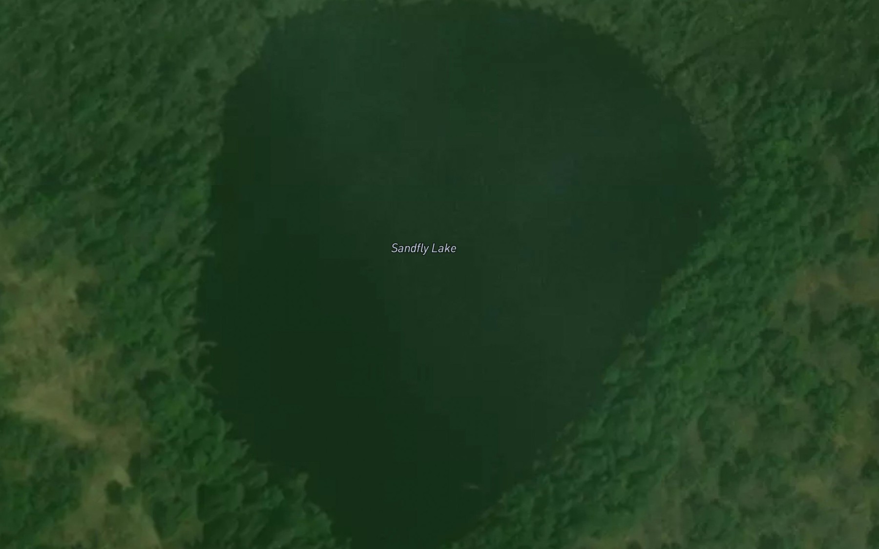 Satellite map of the Sandfly Lake