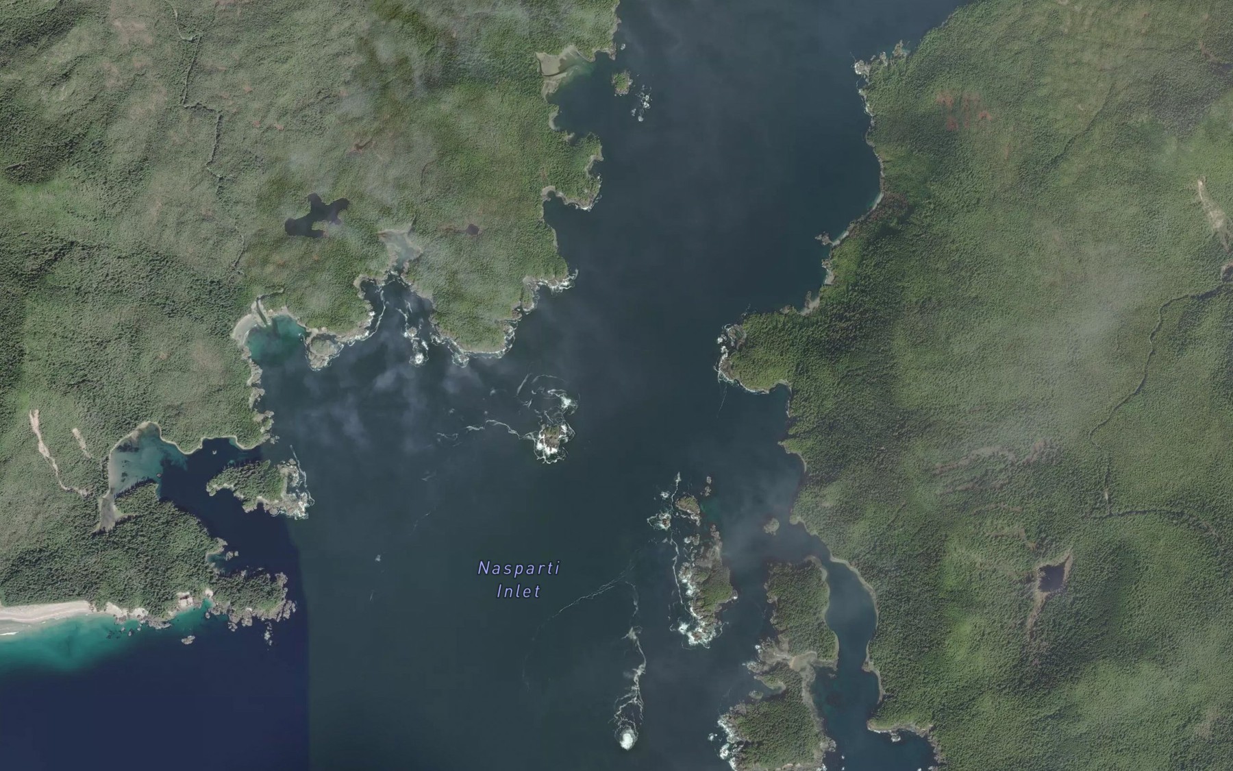 Satellite map of the Nasparti Inlet