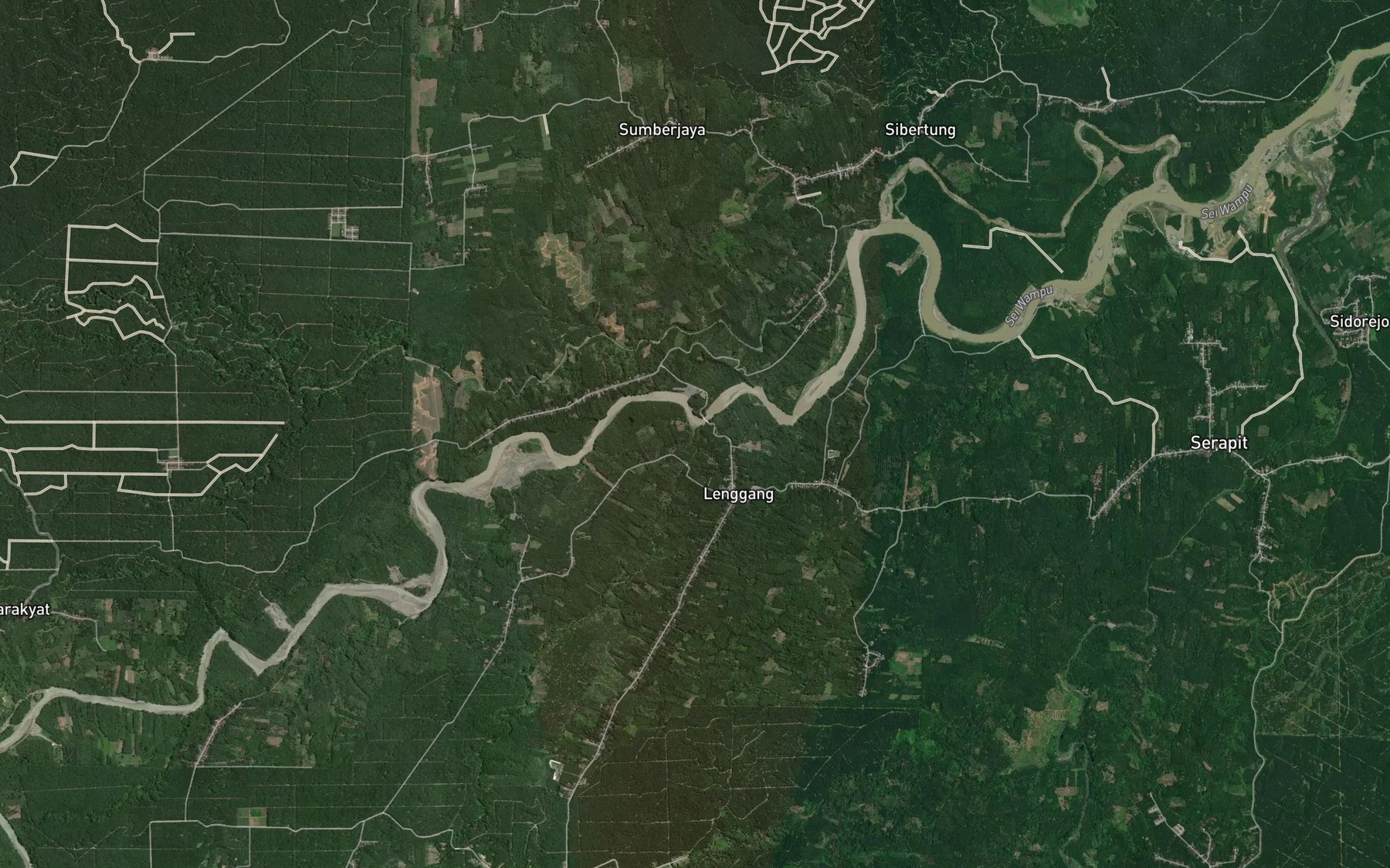 Satellite map of the Sungai Polka