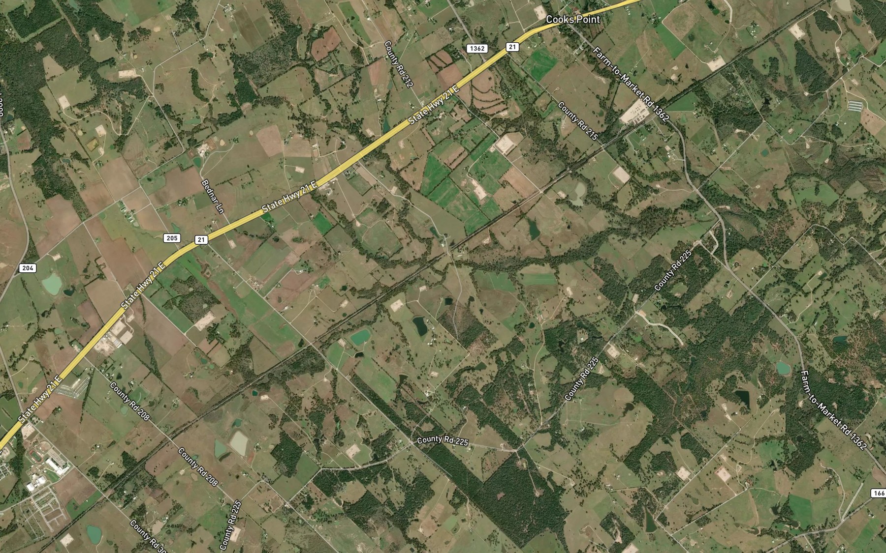 Satellite map of the Porter Branch