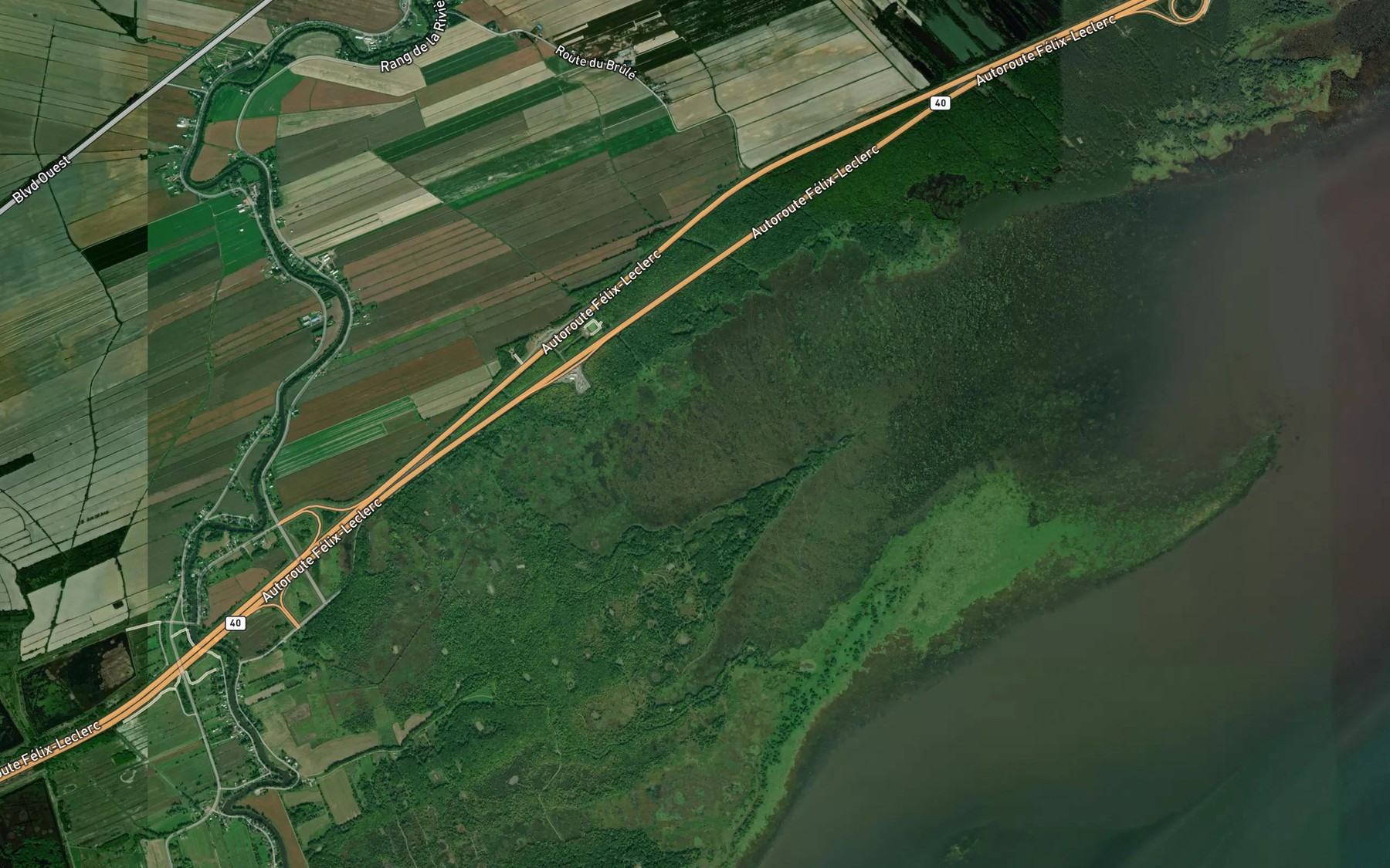 Satellite map of the Baie de Maskinonge