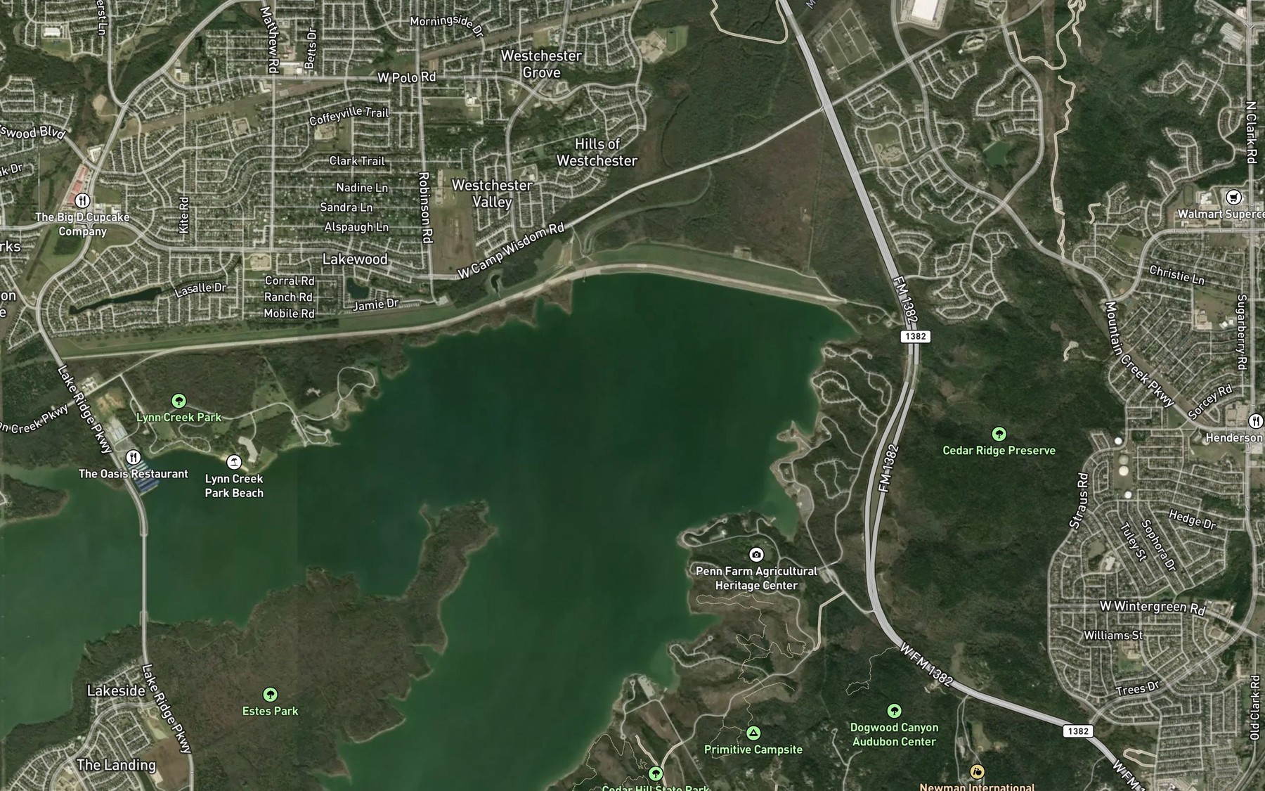 Satellite map of the Walnut Creek