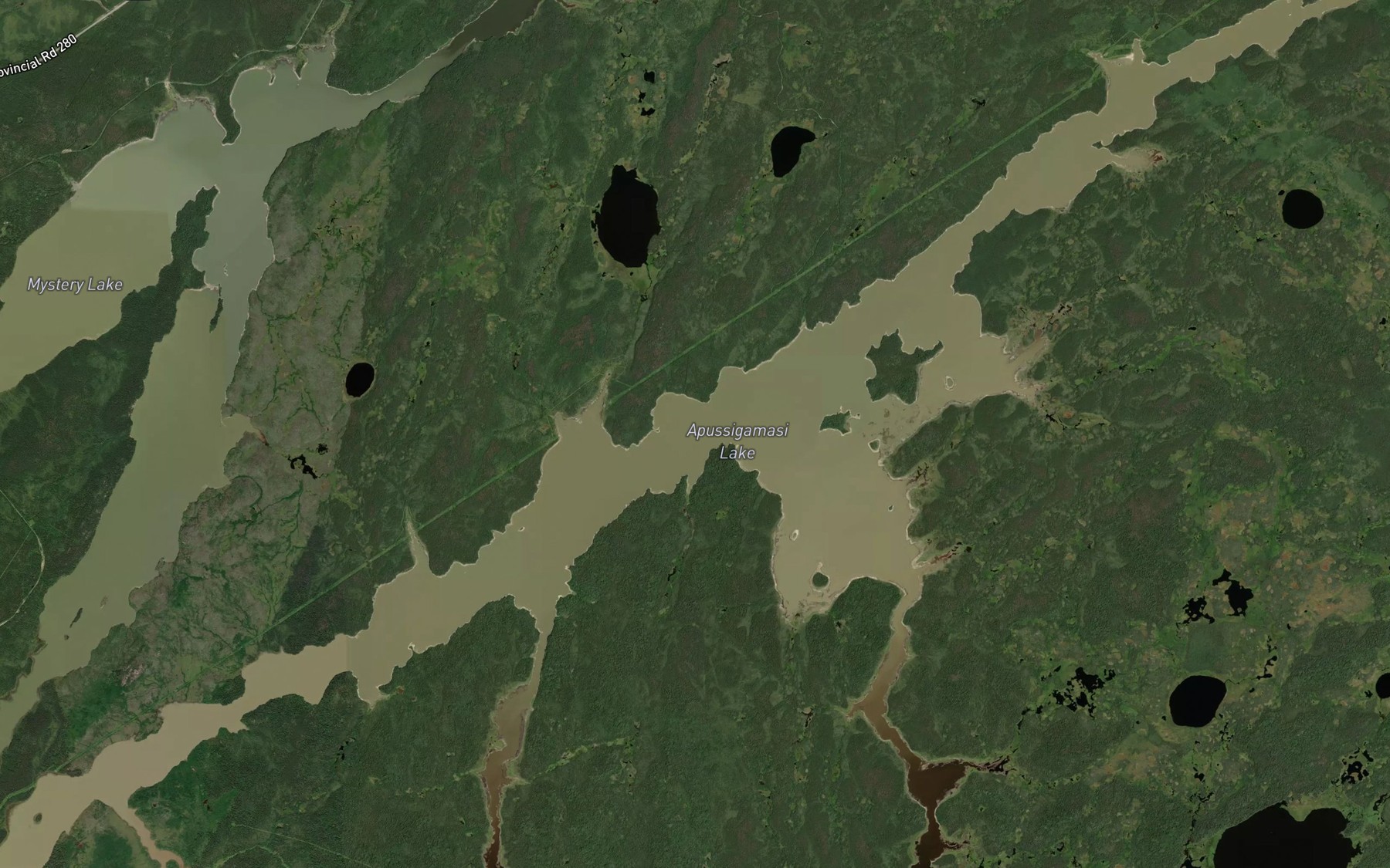 Satellite map of the Apussigamasi Lake
