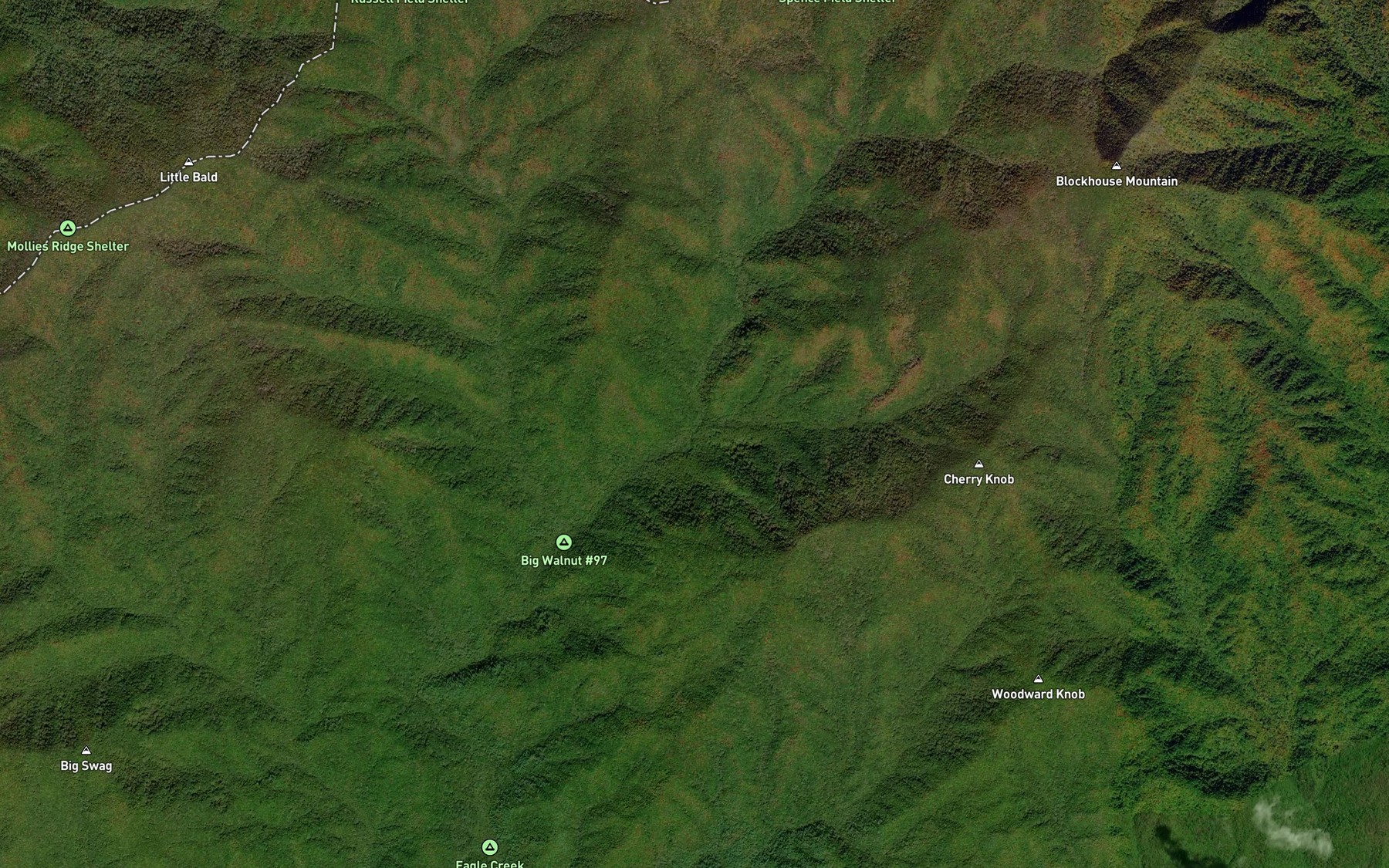 Satellite map of the Paw Paw Creek