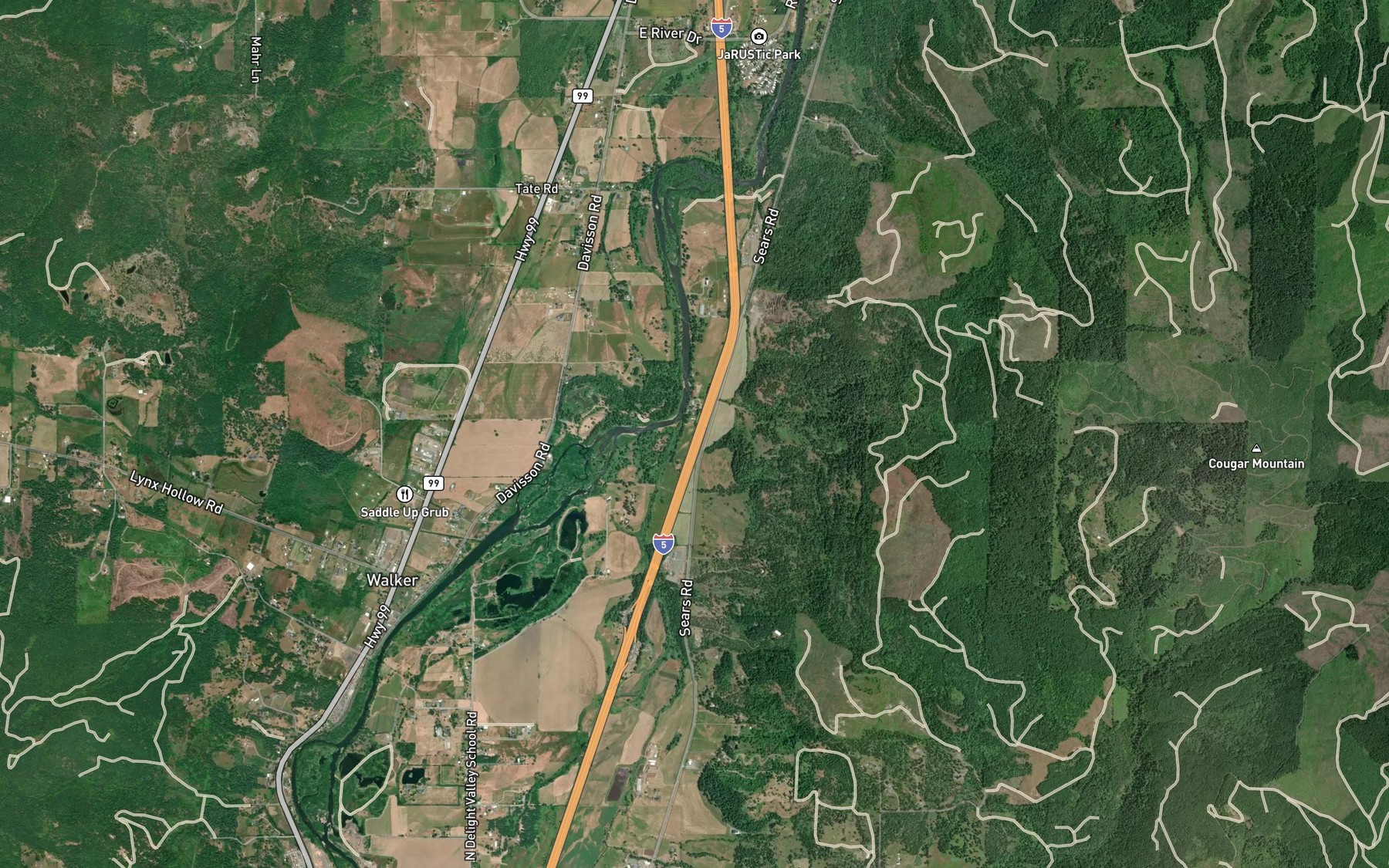Satellite map of the Snow Slough