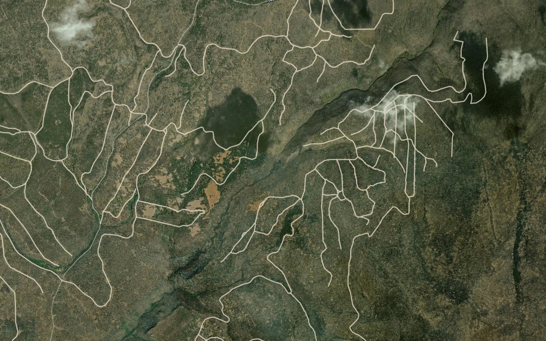 Satellite map of the Sheepy Creek