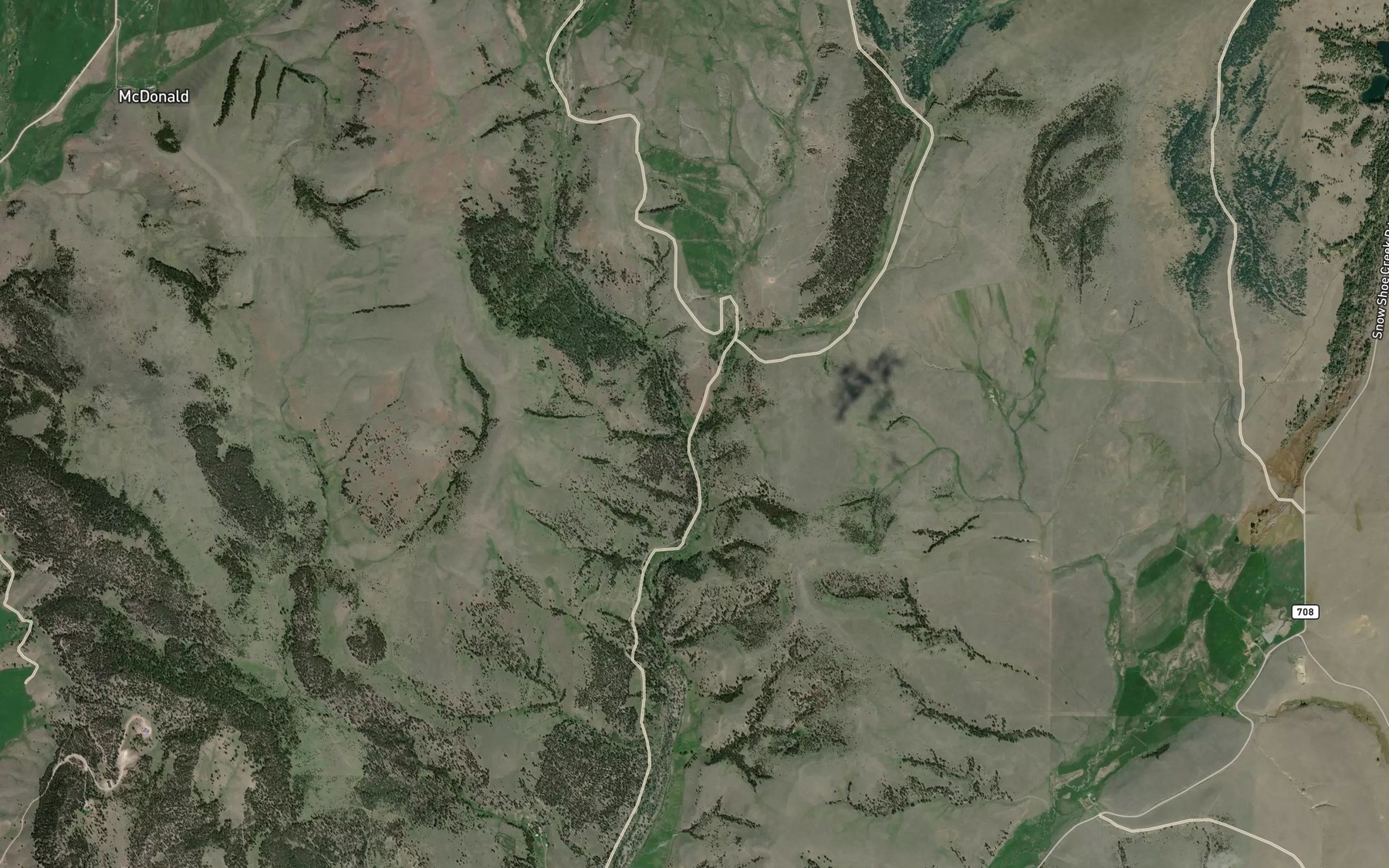 Satellite map of the Ophir Creek