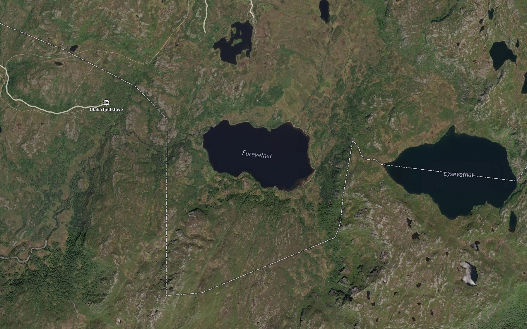 Satellite map of the Forevatnet