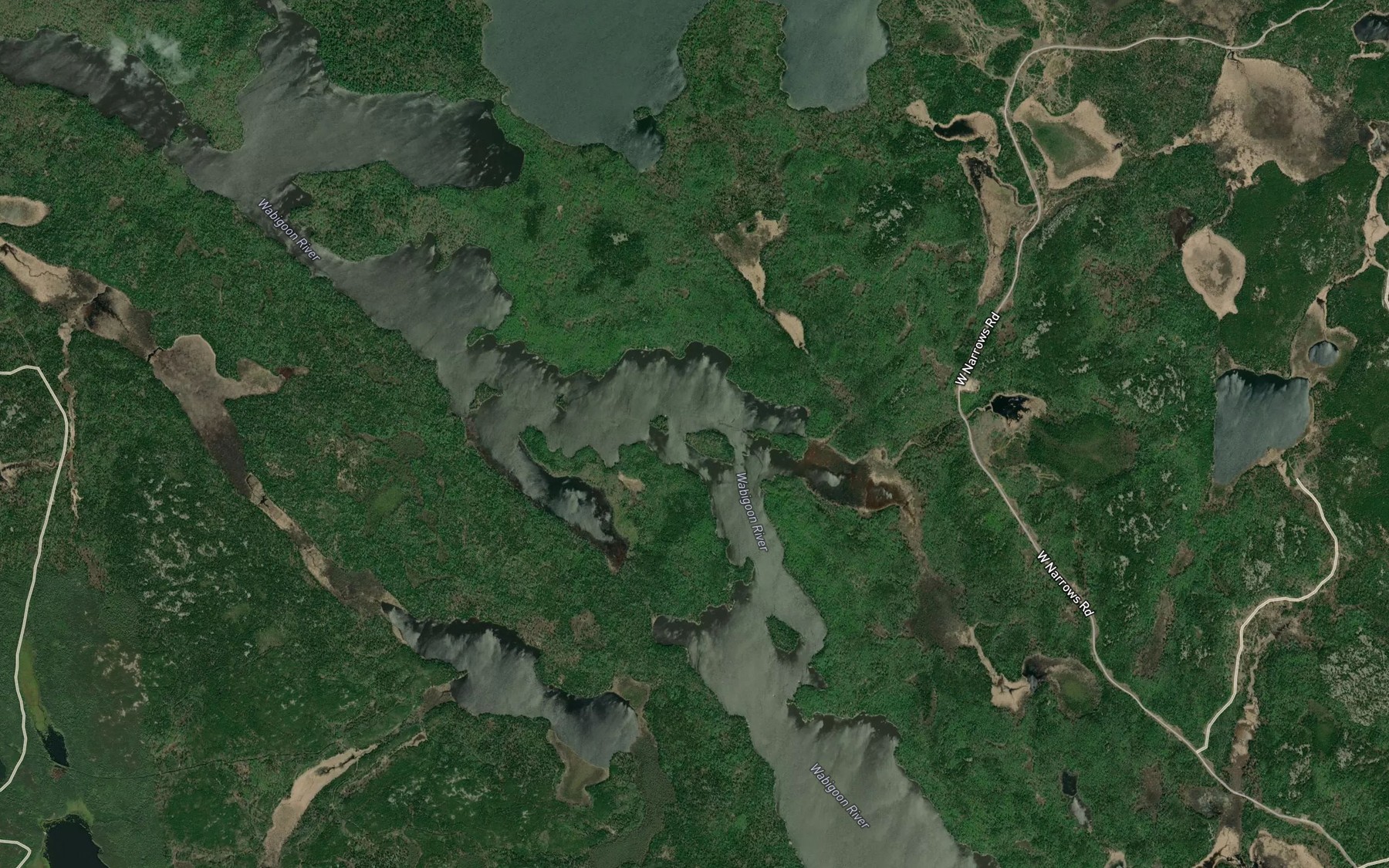 Satellite map of the Crooked Narrows