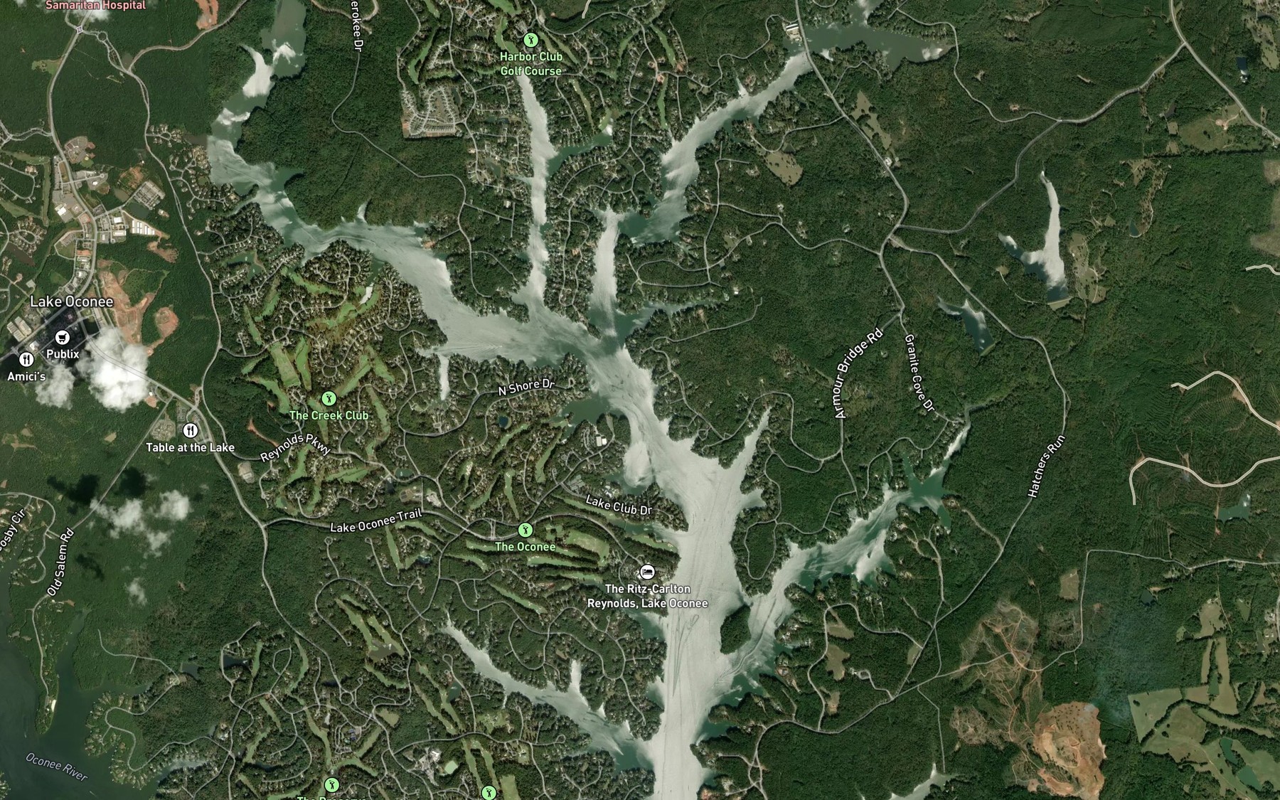 Satellite map of the Beaverdam Creek
