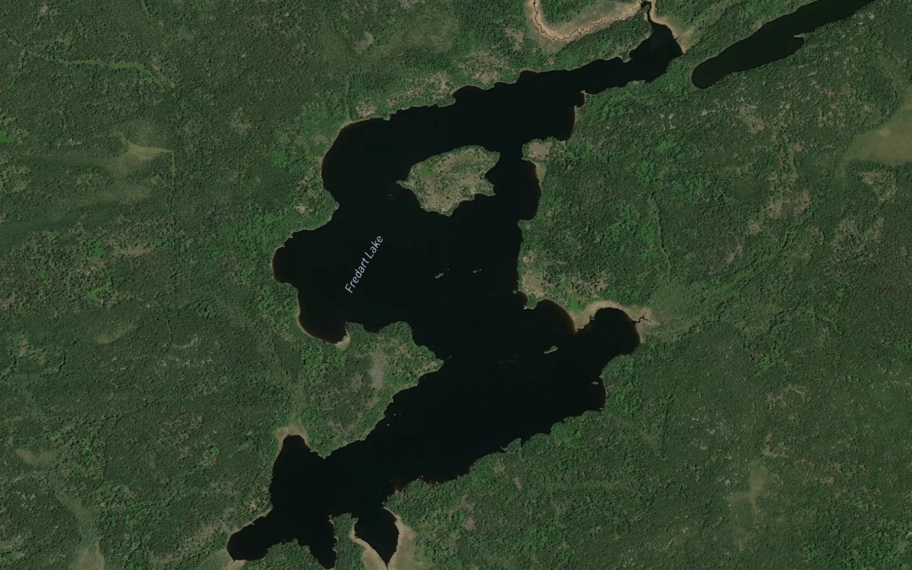 Satellite map of the Fredart Lake