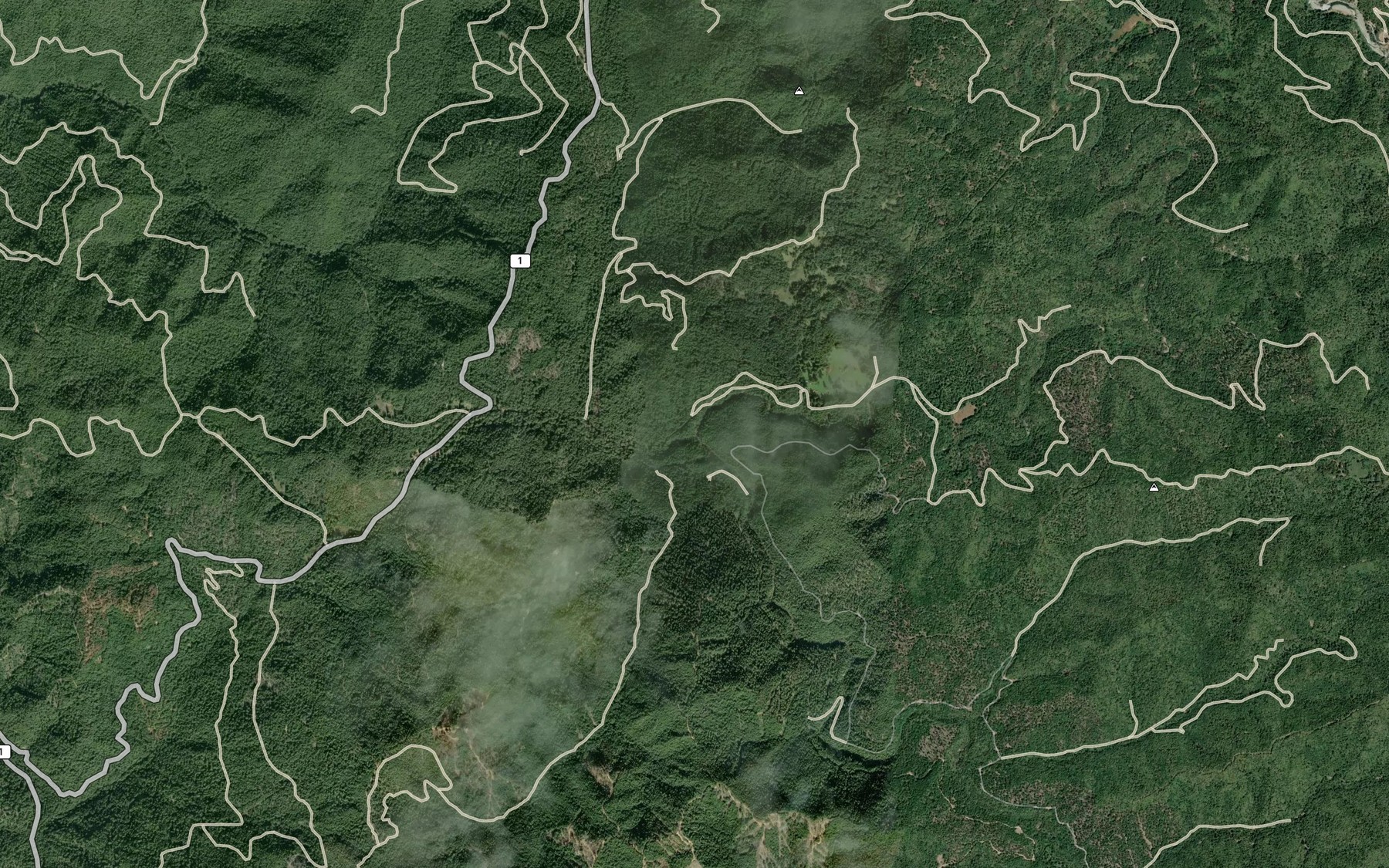 Satellite map of the Mule Creek
