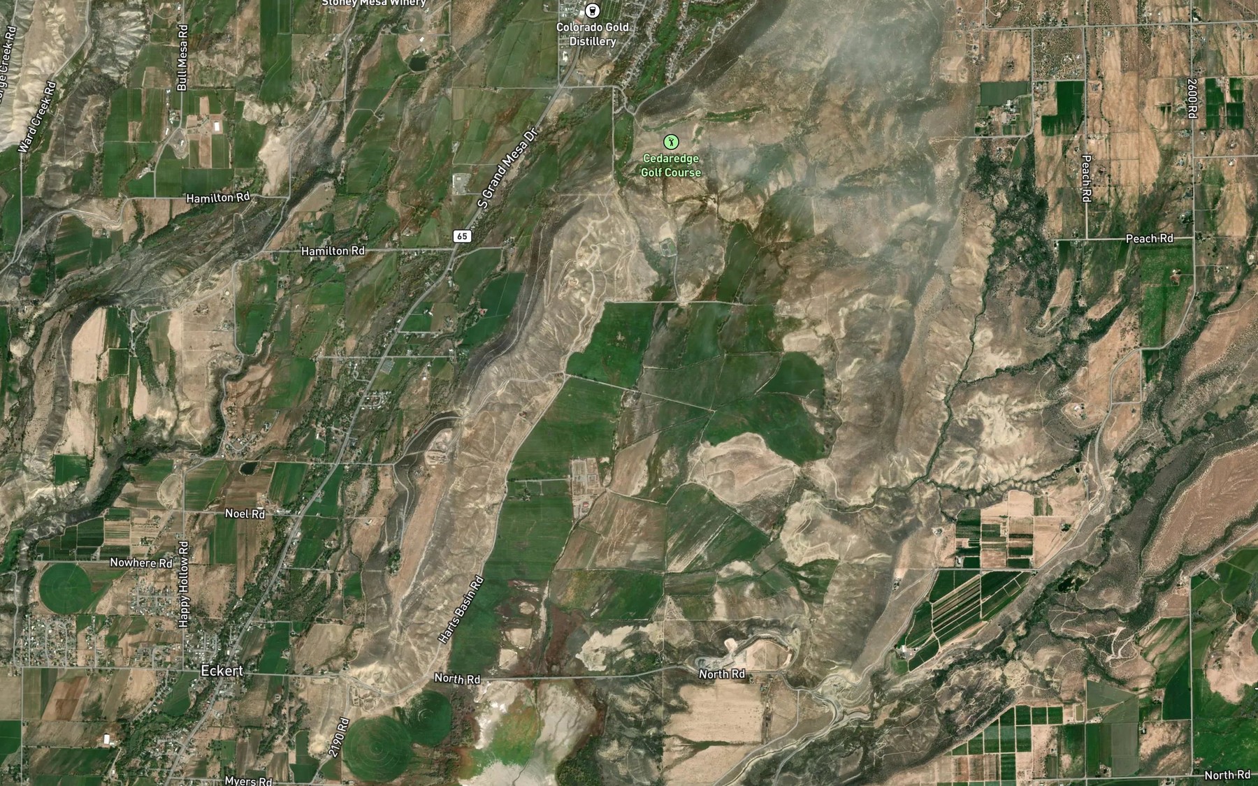 Satellite map of the Alfalfa Ditch
