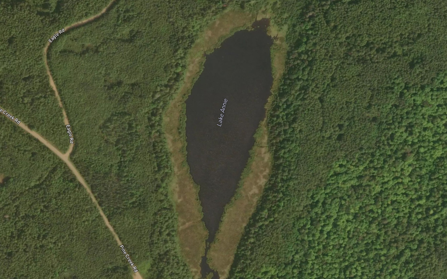 Satellite map of the Lake Annie