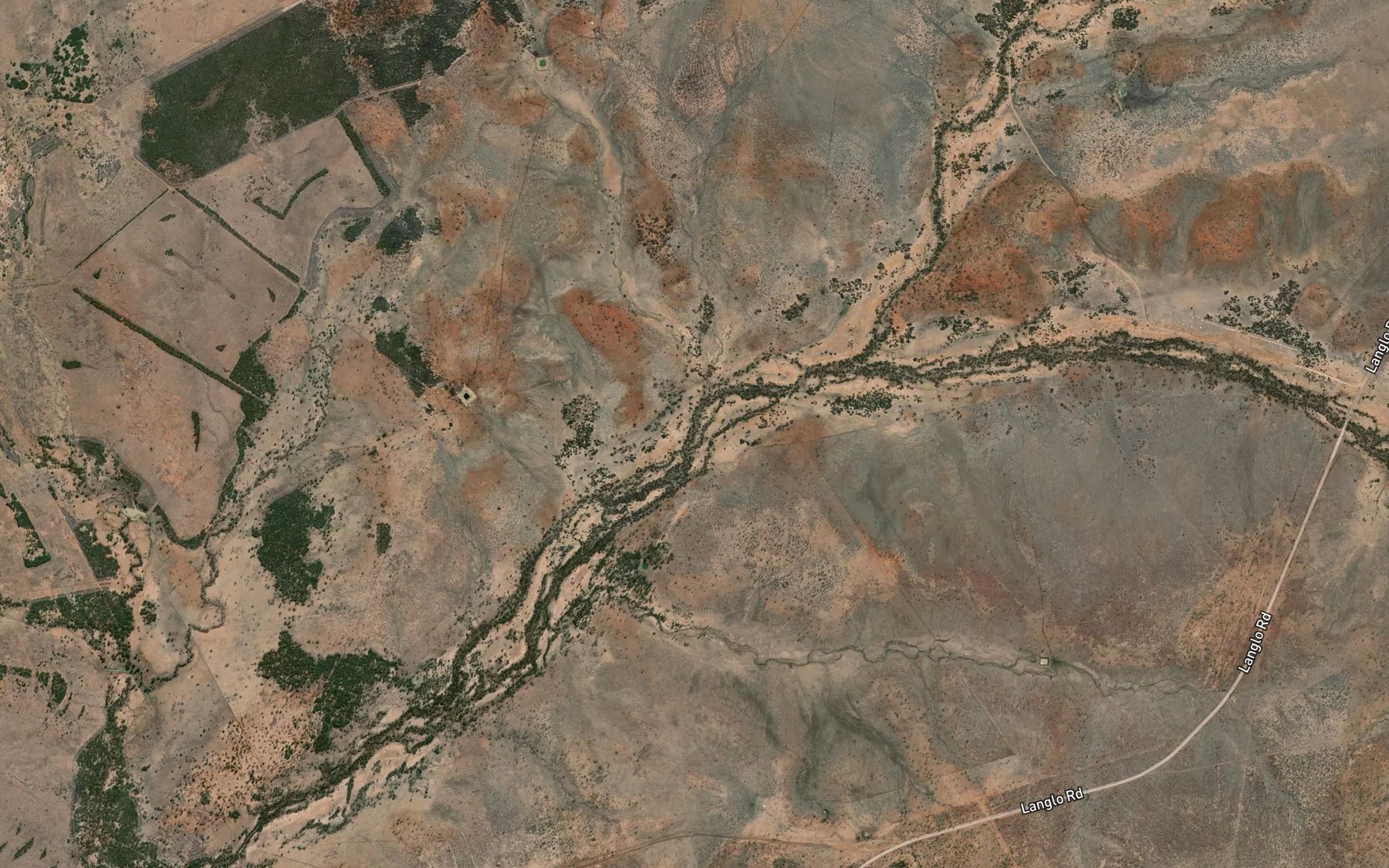 Satellite map of the Boggy Creek