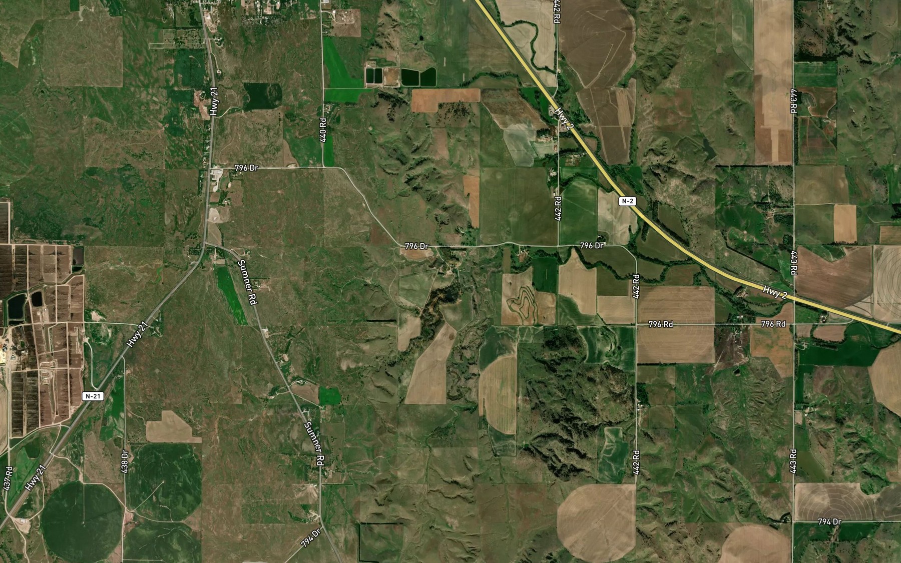 Satellite map of the Carothers Lake