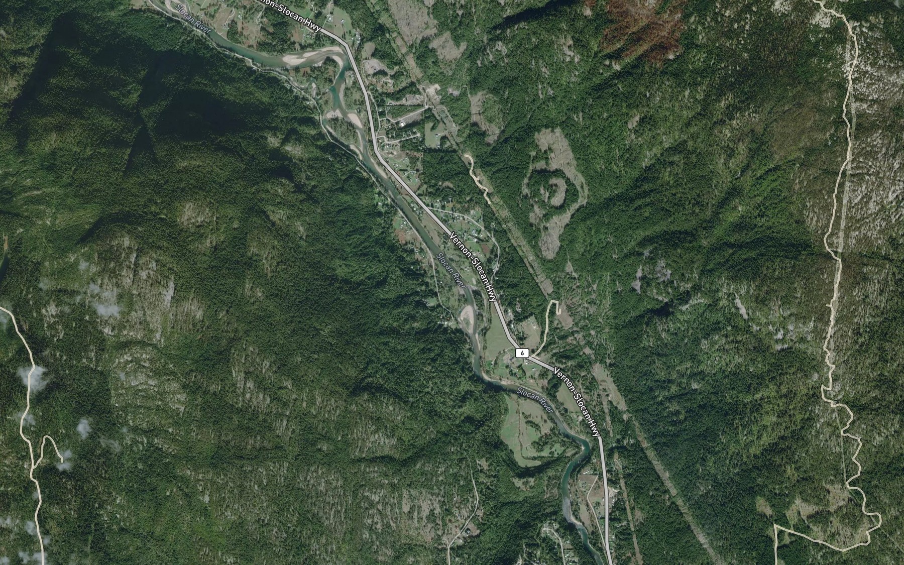 Satellite map of the Brodie Creek