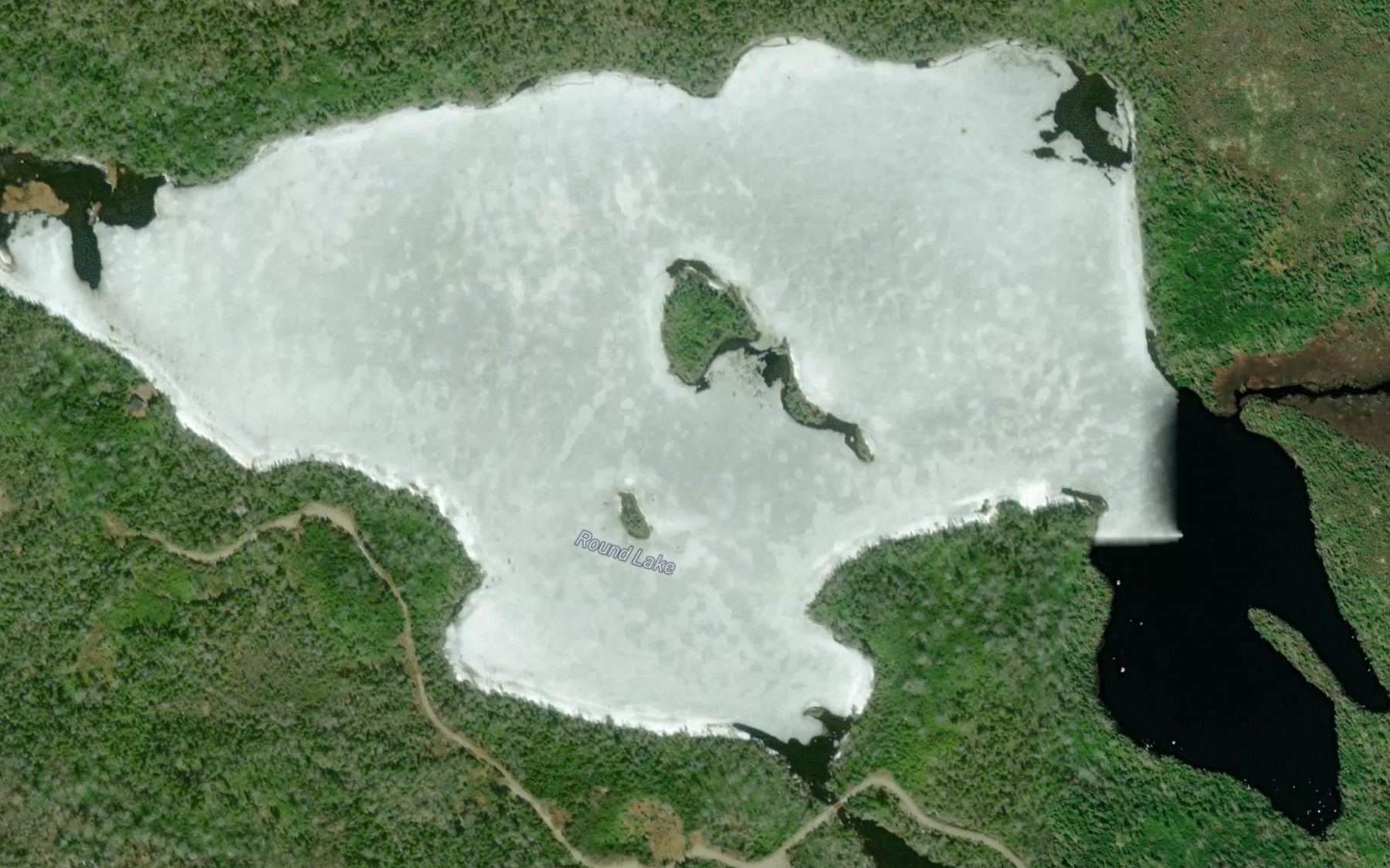 Satellite map of the Round Lake