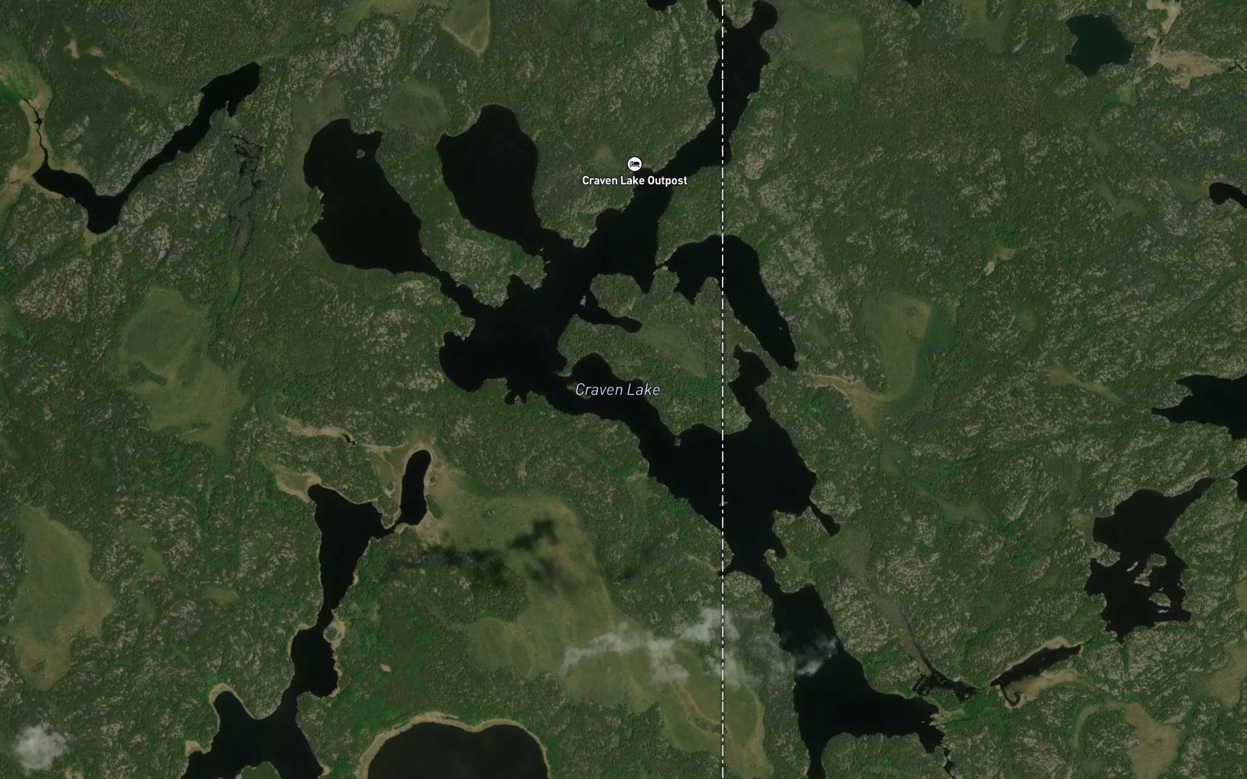 Satellite map of the Craven Lake